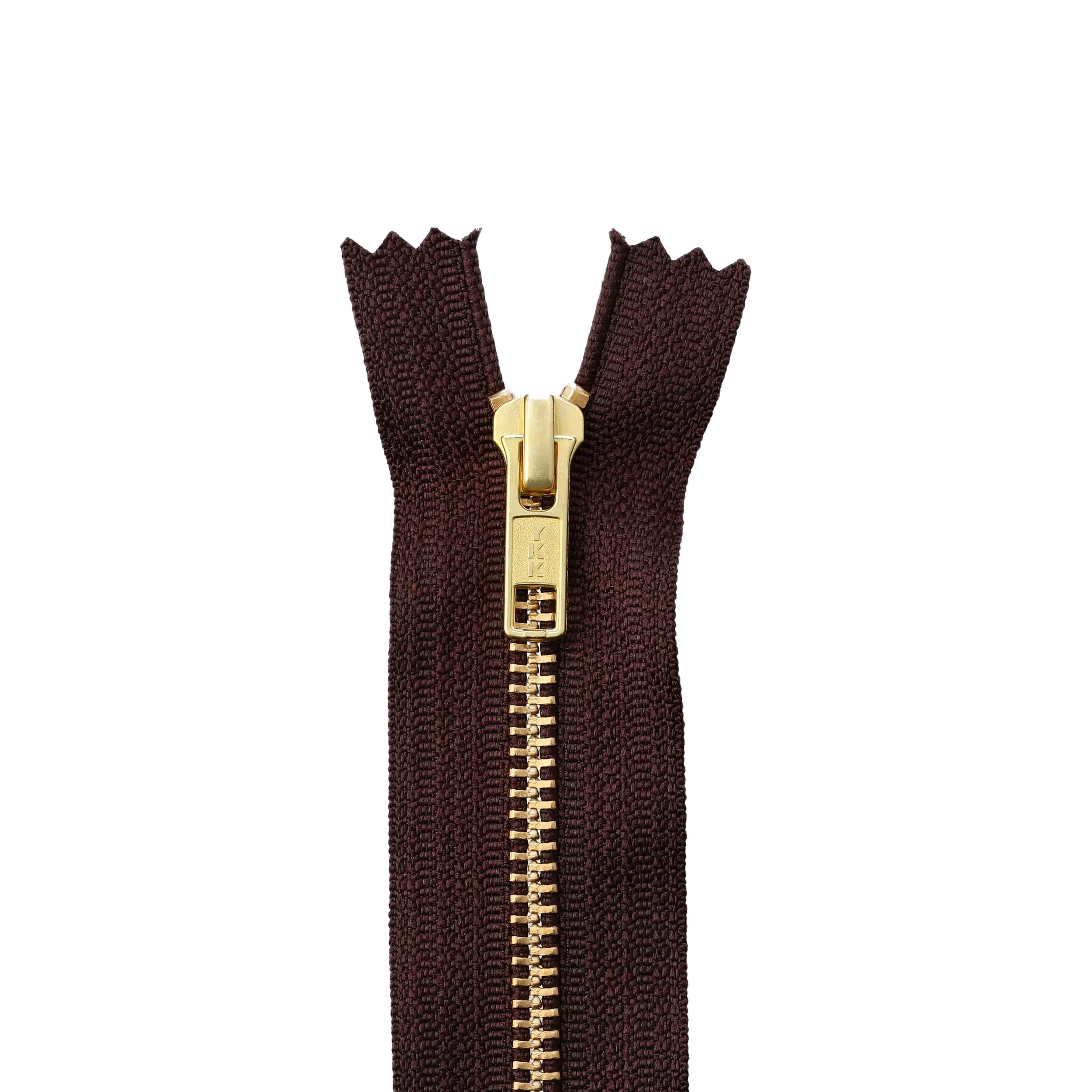 Ohio Travel Bag Closed End Zipper #6 - 8 Inch Brown Nylon with Brass Teeth (6CEB-8-BRO) - Durable Luggage & Suitcase Replacement Zipper for Travel Accessories