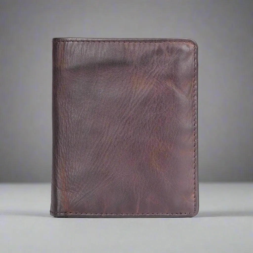 MET Lavato Men's Genuine Leather Upright Wallet - Slim RFID Blocking Bifold Wallet for Everyday Carry & Travel