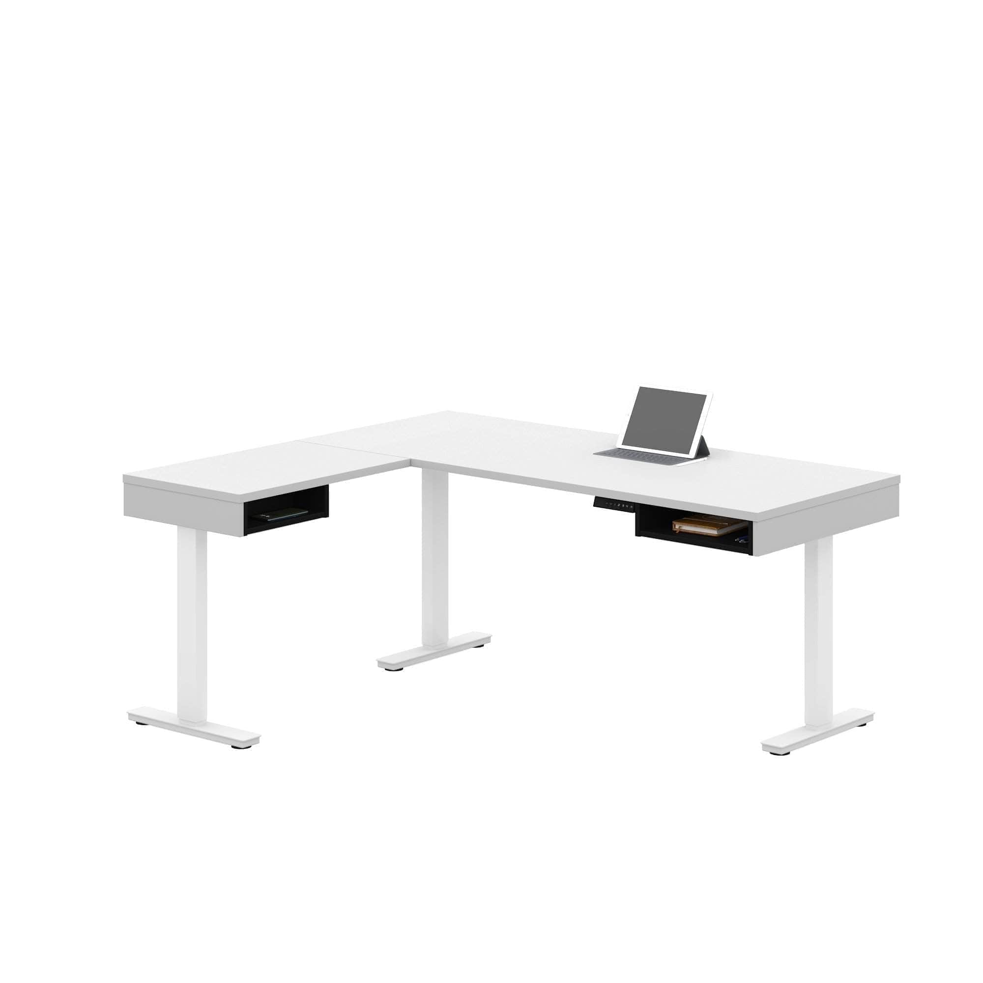 Premium L-Shaped Standing Desk - Adjustable Height Ergonomic Home Office Desk (2 Color Options) for Work from Home & Gaming Setup