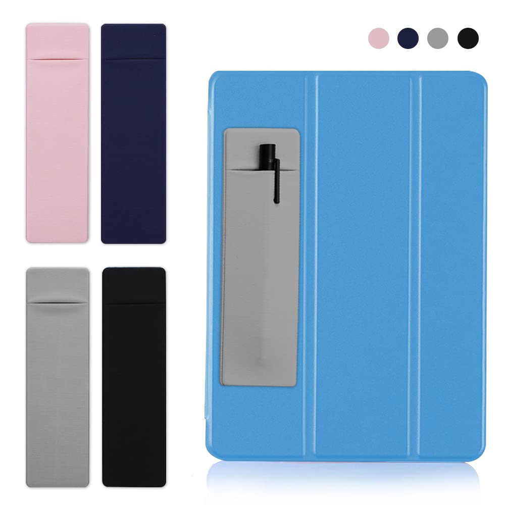 4-Piece Adhesive Pen Holder for Notebook - Stick-On Pencil Pouch Sleeve Pocket - Multi-Color Journal & Planner Accessories - Perfect for Office, School, and Home Organization
