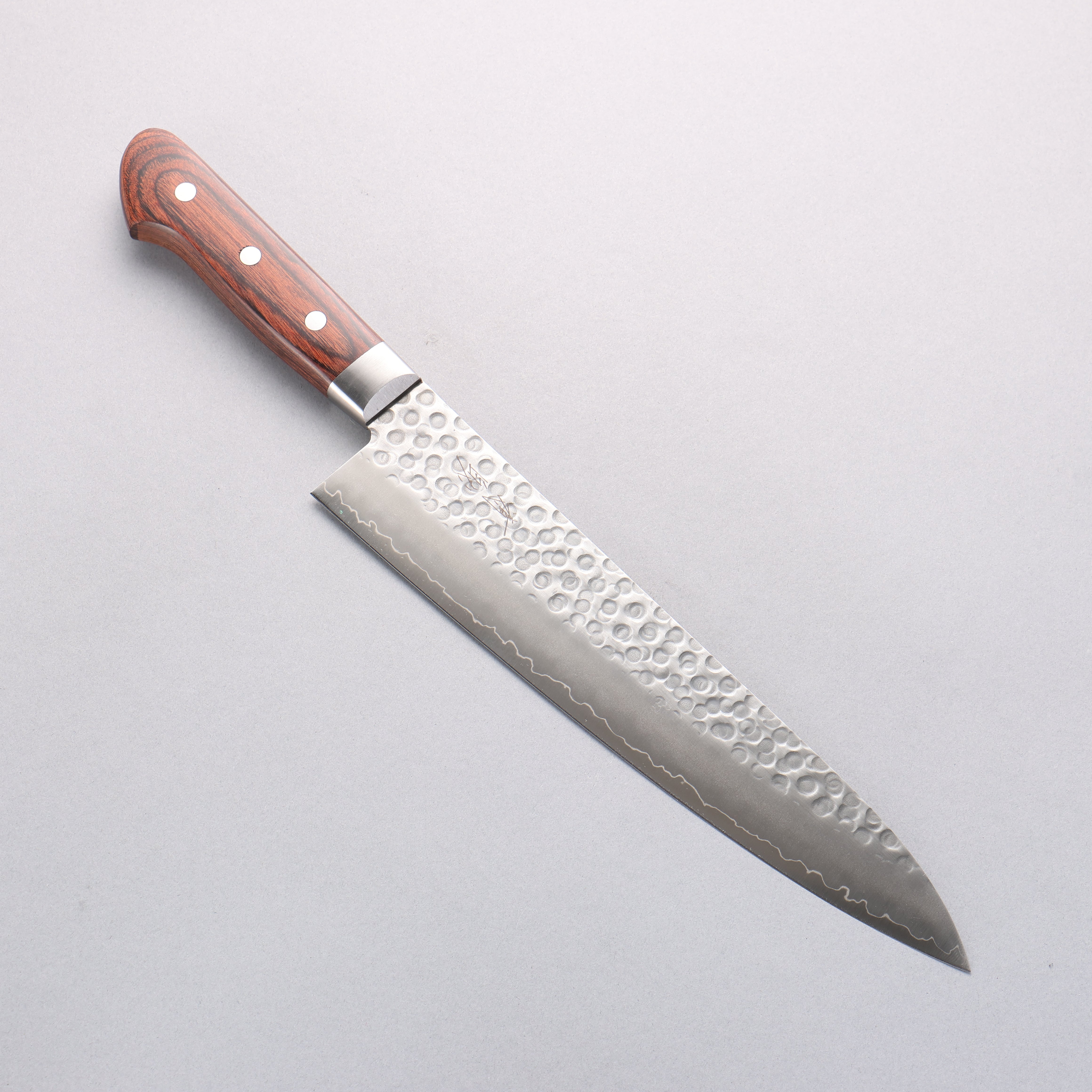 Premium Seisuke Swedish Steel Hammered Gyuto Chef Knife 240mm - Handcrafted Mahogany Handle - Perfect for Sushi, Meat Slicing & Professional Kitchen Use