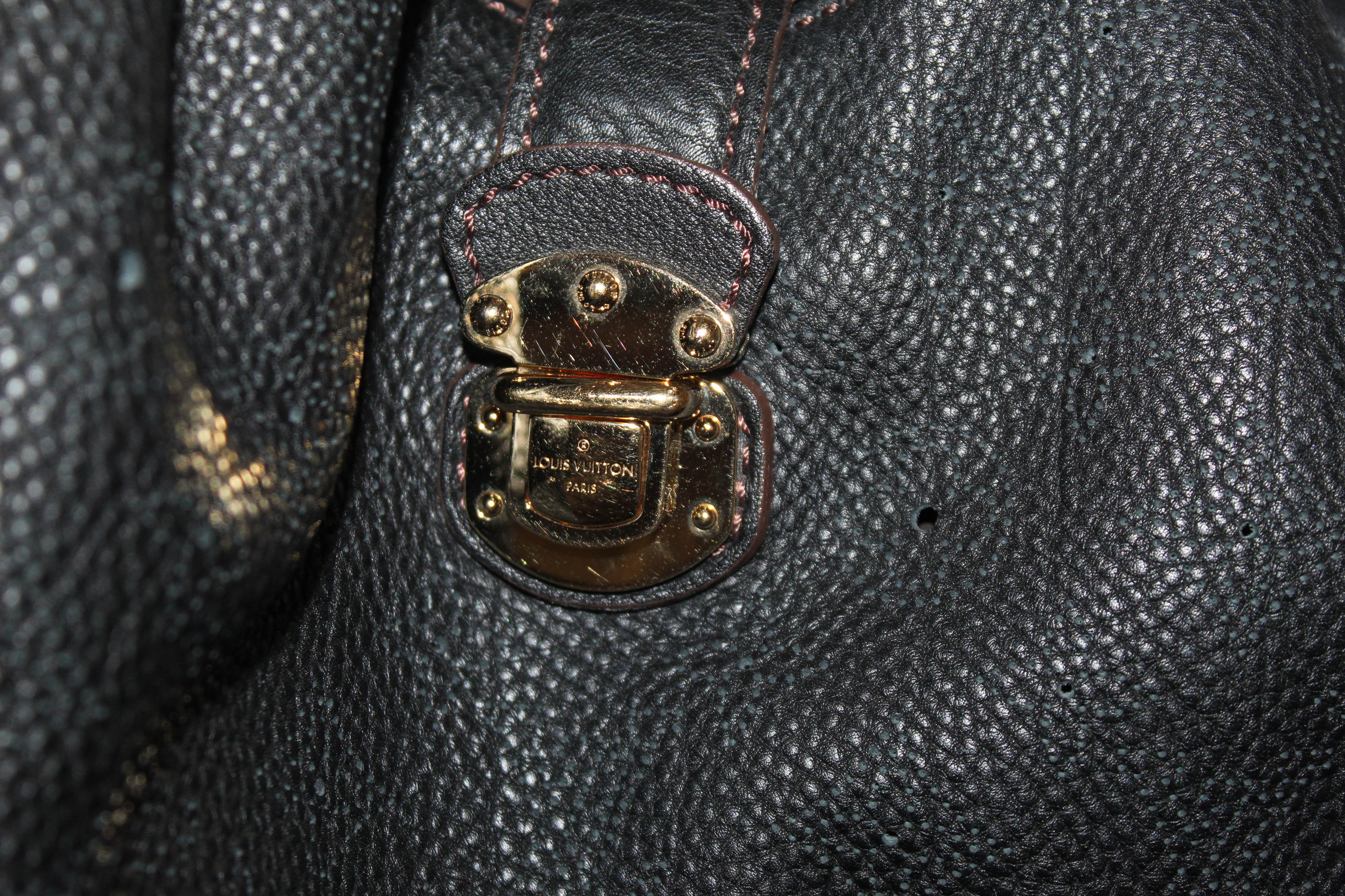 Authentic Louis Vuitton Black Perforated Monogram Mahina Leather XL Crossbody Bag - Luxury Designer Handbag for Women, Perfect for Work, Travel & Evening Events