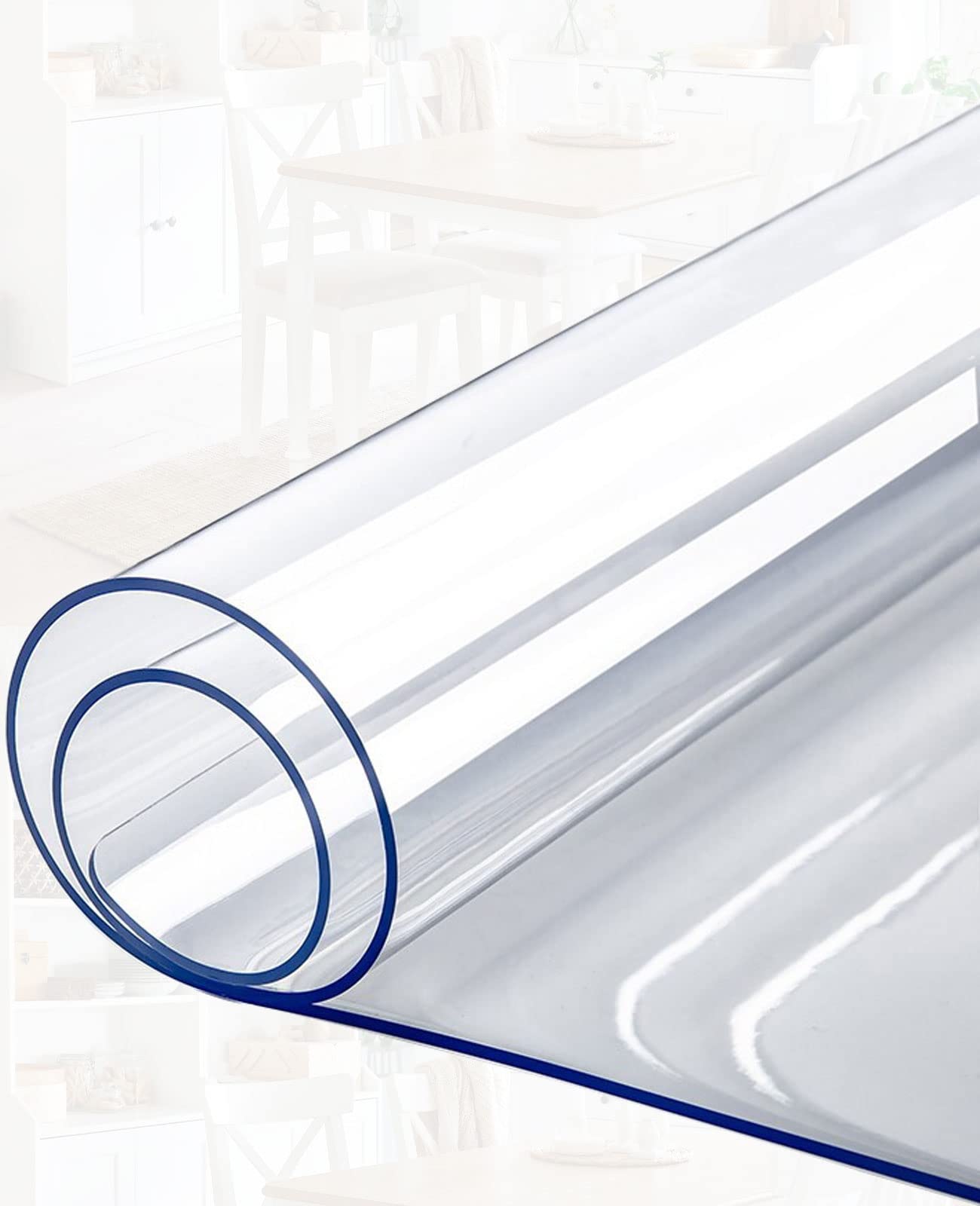 36x62 Inch Clear Plastic Table Cover - 1.5mm Thick Waterproof Table Protector with Reinforced Corners for Dining Room, Kitchen & Wood Tables | Perfect for Parties, Daily Use & Holiday Gatherings