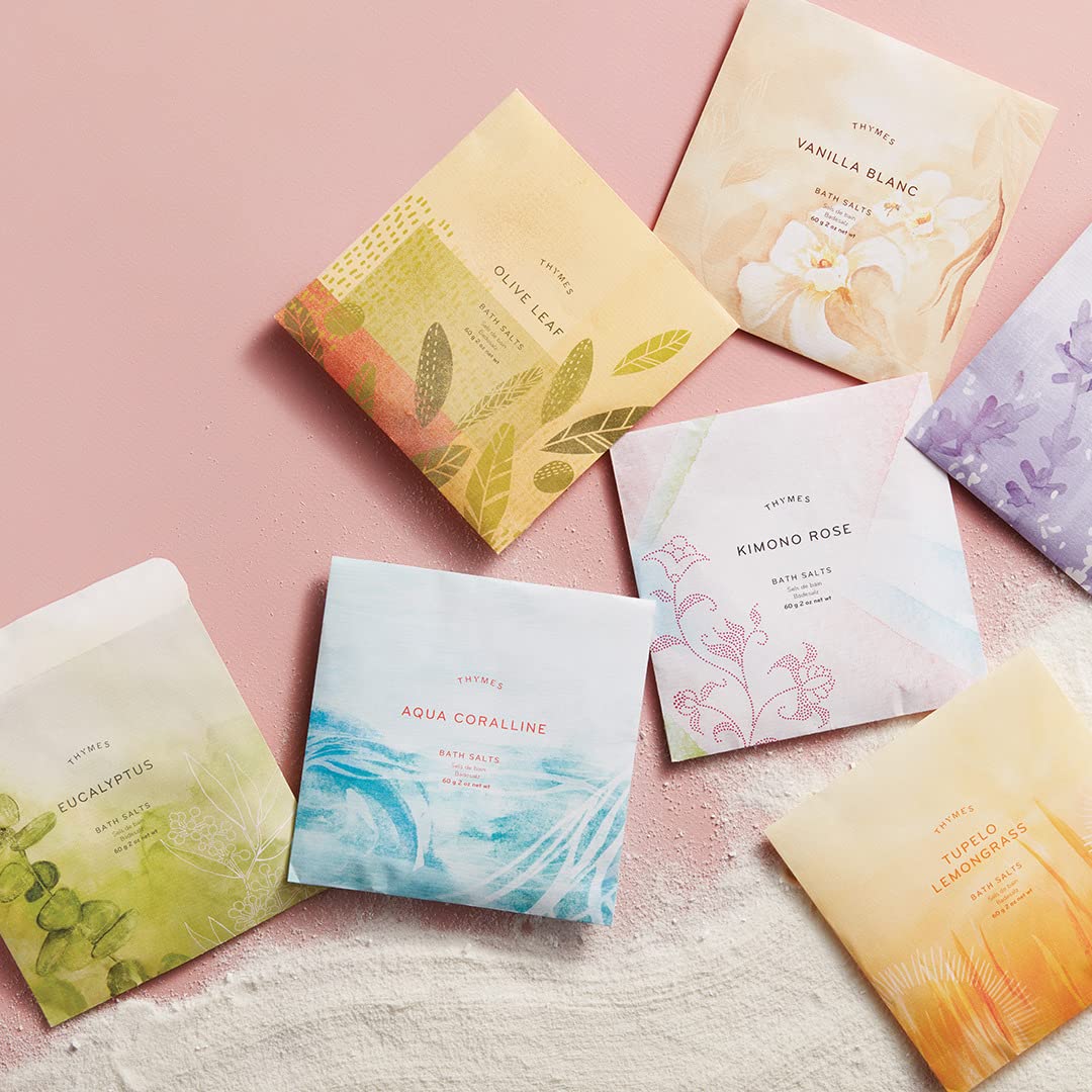 Thymes Eucalyptus Bath Salts 2 oz - Relaxing Aromatherapy Soak for Stress Relief & Muscle Relaxation - Perfect for Spa Nights & Self-Care Rituals