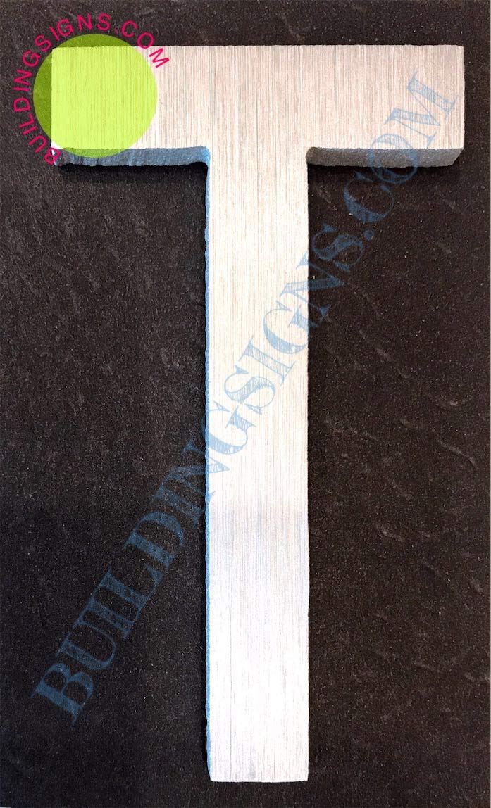 2.75 Inch Aluminum Letter T Sign - Brush Silver Finish, Double Sided Tape, Rust Free - Elegant Door Number Art for Home & Office Decor