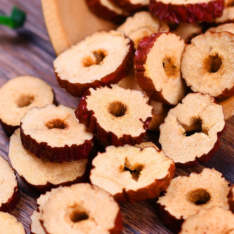 Premium Dried Red Dates (Jujube) Slices 5.3oz/150g - Natural Chinese Red Jujube, No Sugar Added, Sulfur-Free, Pitted for Easy Eating - Perfect for Baking, Tea, Snacks & Healthy Cooking