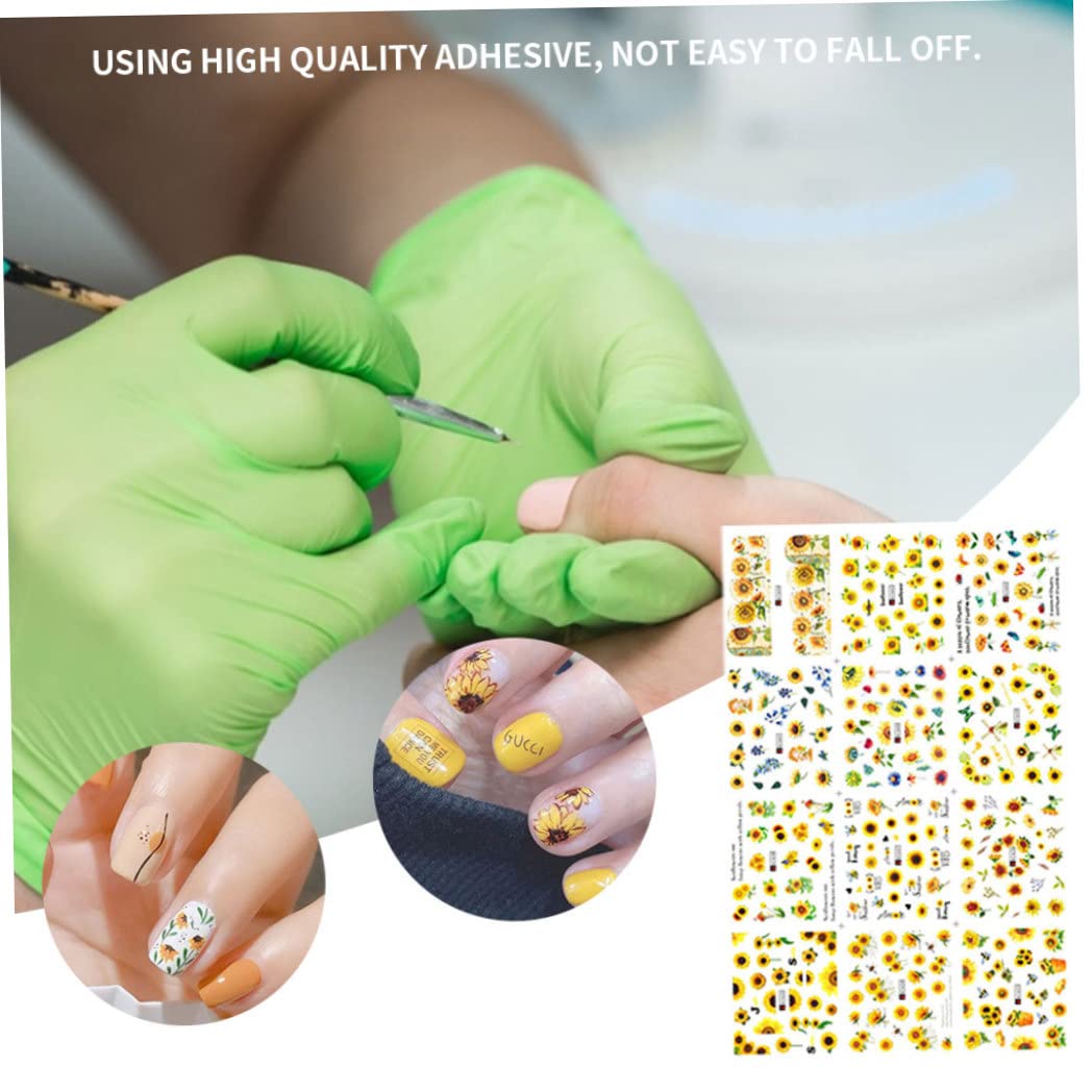 Floral Nail Art Stickers - Sunflower & Spring Flower Design Nail Tattoo Decals for Manicure | DIY Nail Supplies for Women | Perfect for Parties, Weddings & Everyday Wear