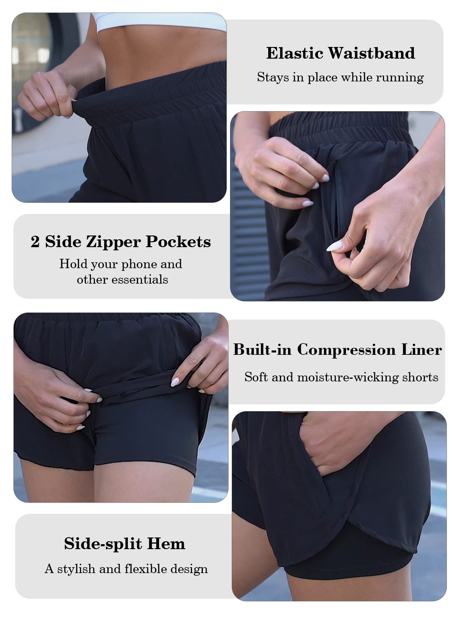 2 Pack Women's High Waisted Athletic Shorts - Quick Dry Running Shorts with Pockets for Workout, Gym & Sports | Perfect for Yoga, Jogging & Outdoor Activities