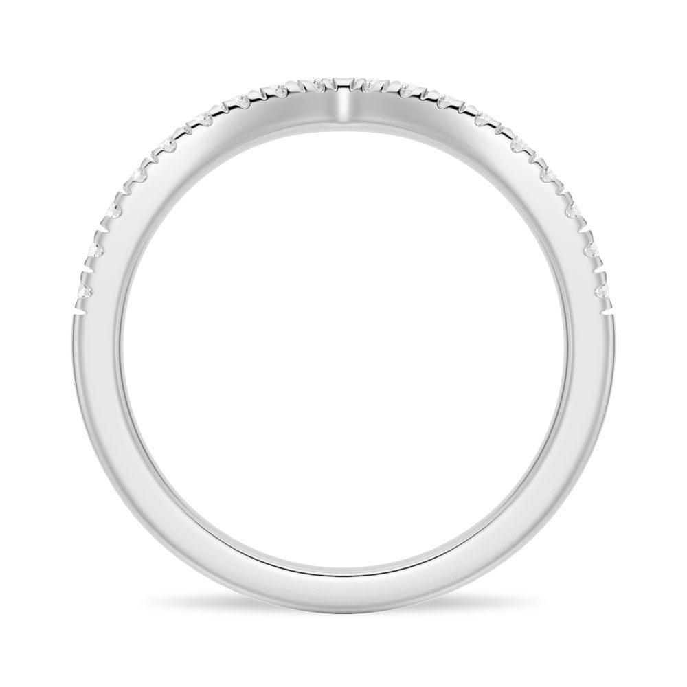 Exquisite Curved V Moissanite Wedding Band for Women - Elegant & Durable Engagement Ring - Perfect for Bridal, Anniversary & Special Occasions