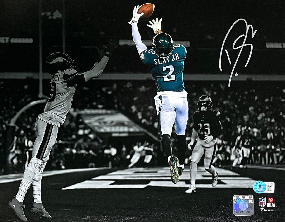 Darius Slay Signed Philadelphia Eagles 11x14 Spotlight Football Photo - Authentic Autographed Memorabilia for Eagles Fans, Collectors & Sports Enthusiasts - Perfect for Man Cave, Game Room Decor or Gift for Football Lovers