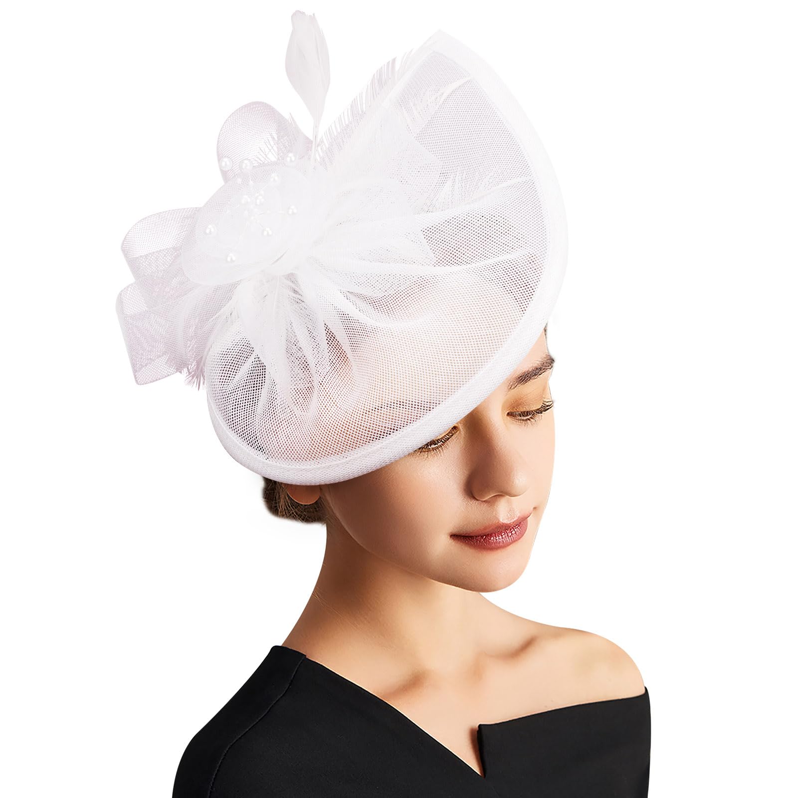 DRESHOW Women's Vintage Pillbox Hat & Fascinator - Elegant Tea Party & Cocktail Headband for Weddings, Races, and Special Occasions