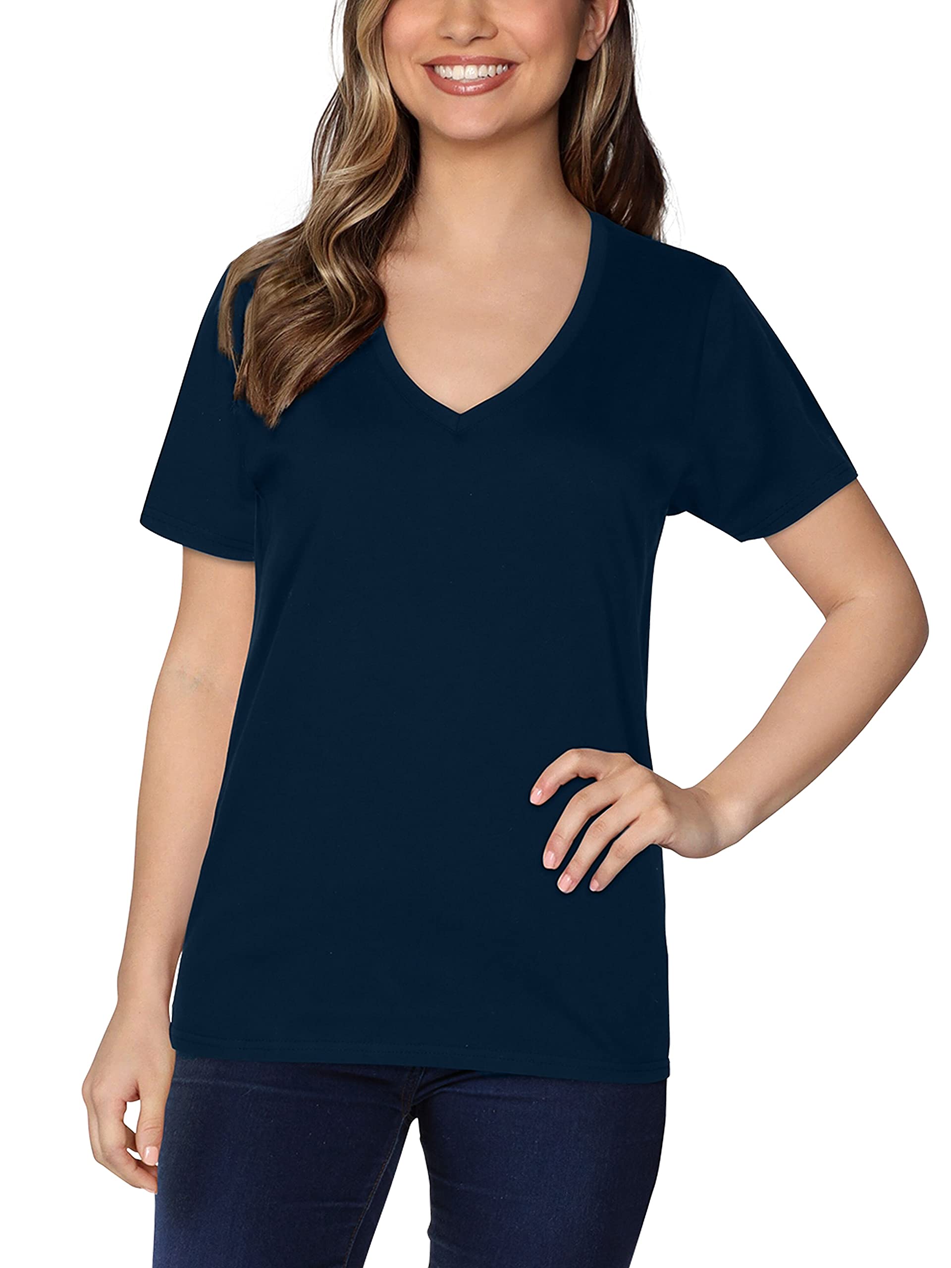 Fruit of the Loom Women's Pima Cotton Short Sleeve T-Shirt - Soft & Comfortable Crew Neck Tee for Casual Wear, Layering & Everyday Outfits