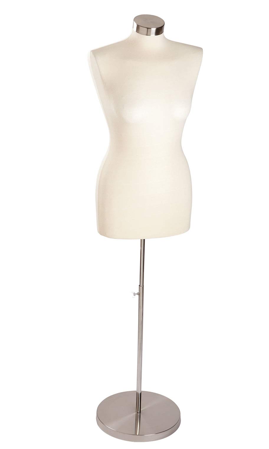 SSWBasics Economy Dress Form - Adjustable Off-White Jersey Dressmaker Mannequin with Stand | Shoulder 15