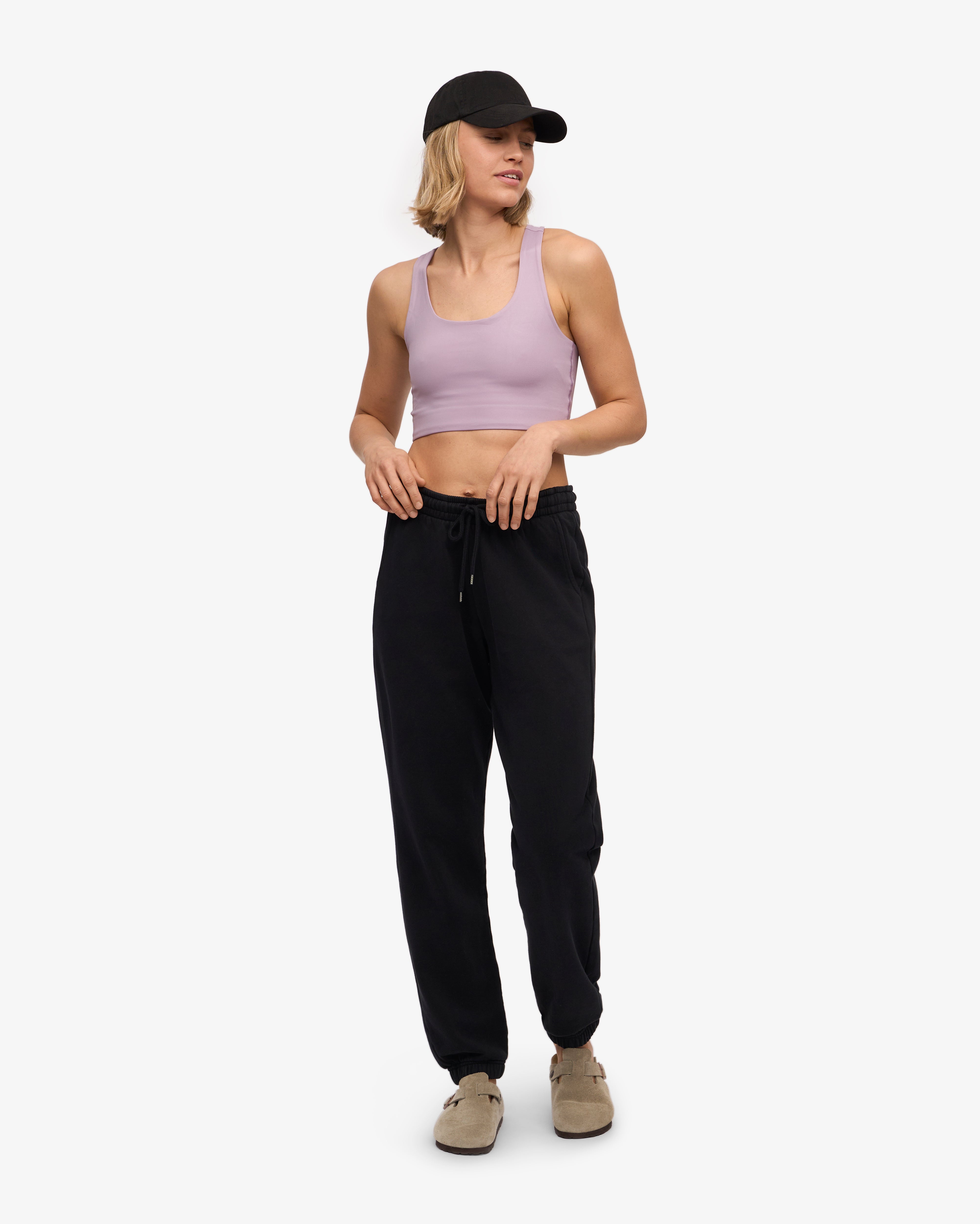 Organic Cotton Sweatpants for Women & Men - Soft & Comfortable Deep Black Joggers for Lounge, Yoga & Workout