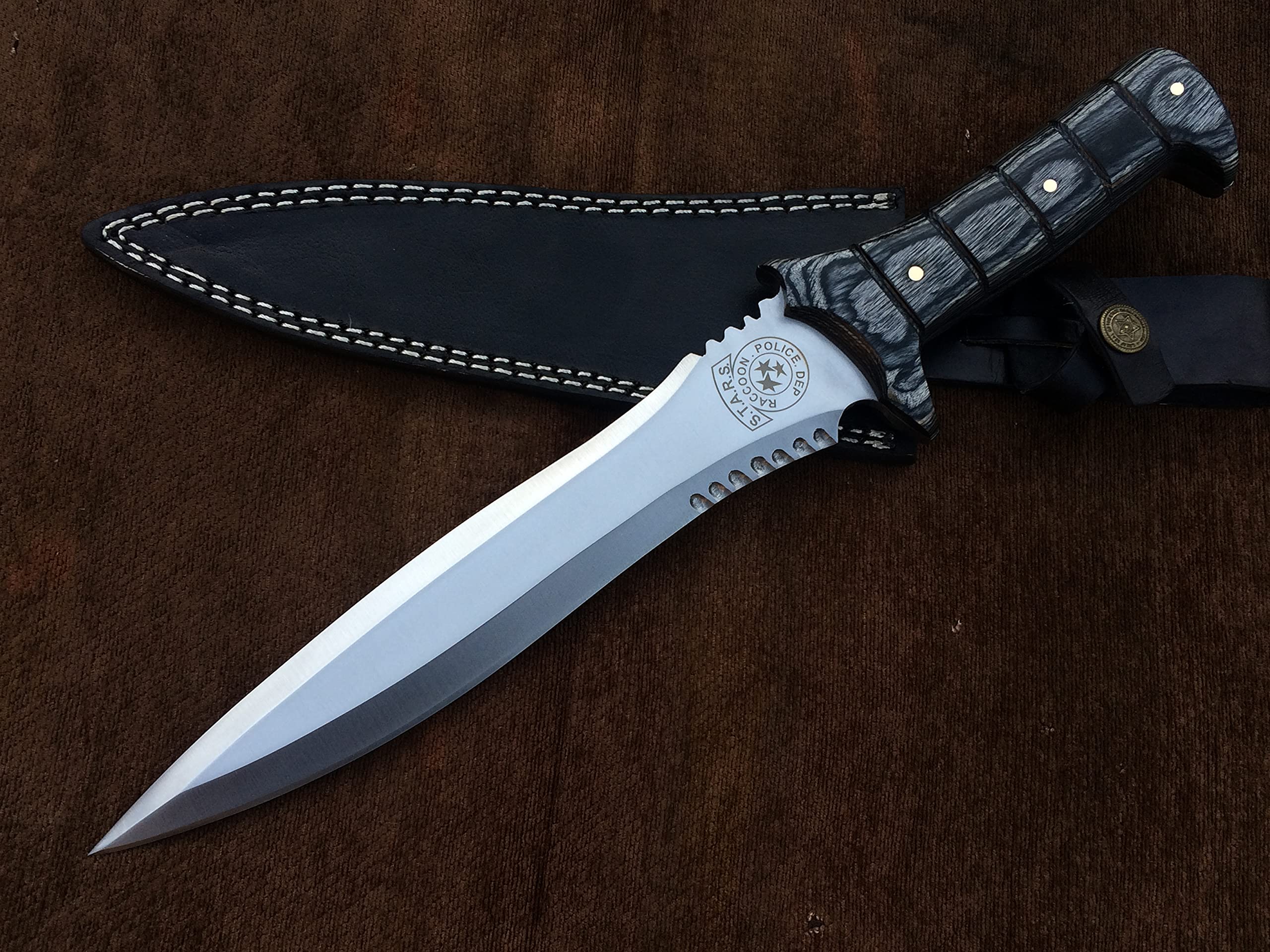 SUFI Custom Handmade 5160 Spring Steel Full Tang RE4 Leon Kennedy's Knife - High Quality Survival Knife, Hunting & Outdoor Tool - Perfect Birthday Gift for Gamers & Collectors