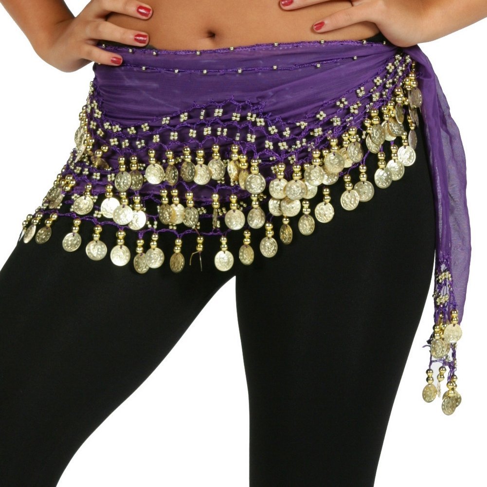 Ravising Belly Dance Scarf - Chiffon Wavy Design Hip Scarf for Dance Training & Performance | Perfect for Belly Dance Classes, Practice, and Stage Shows