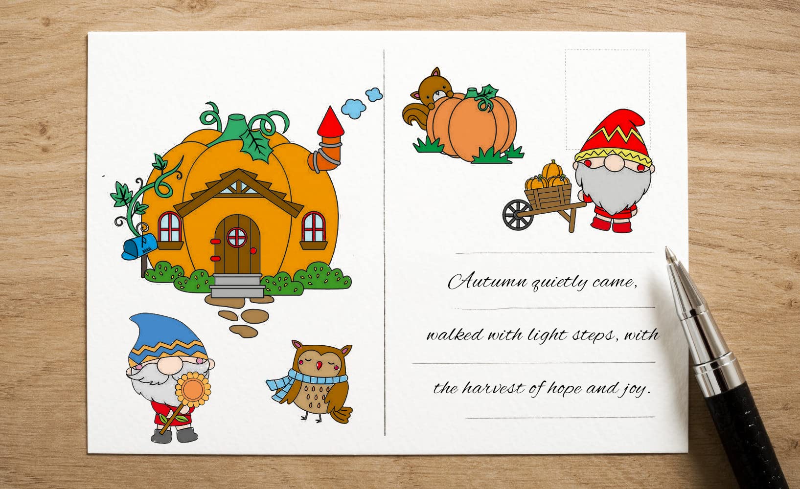 Thanksgiving Elf Clear Stamps for Card Making, DIY Scrapbooking & Photo Album Crafts - Fall Dwarf Transparent Rubber Stamps for Holiday Greeting Cards, Home Decor & Gift Wrapping