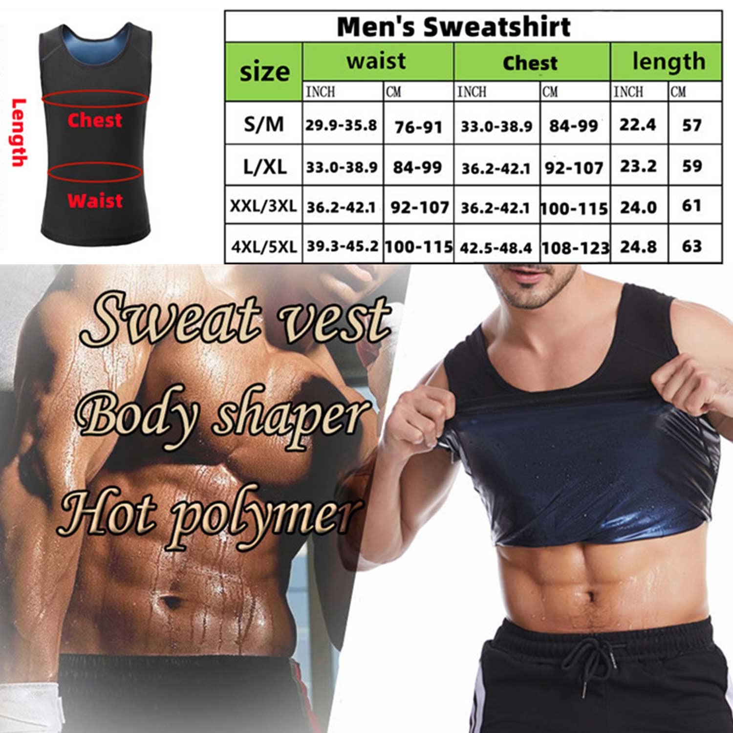 Men's Gynecomastia Compression Tank Top - Slimming Shapewear Vest for Workout & Sauna - Breathable Under Shirt for Men - Body Shaper for Chest & Torso - Ideal for Gym, Running & Post-Surgery Recovery