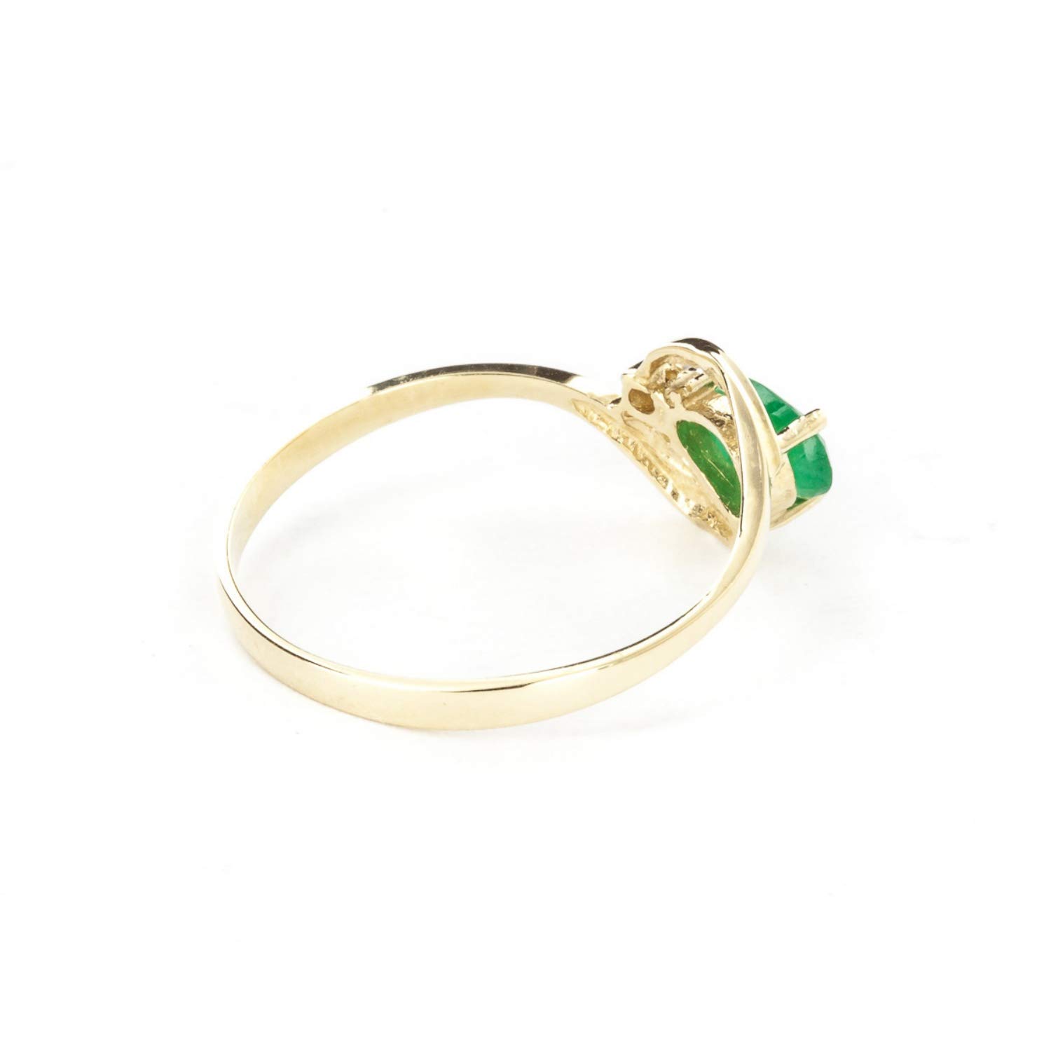 14K Solid Yellow Gold Ring with Natural Diamond & Pear-Shaped Emerald – Elegant Galaxy Gold GG Jewelry for Women, Perfect for Weddings, Anniversaries & Special Occasions