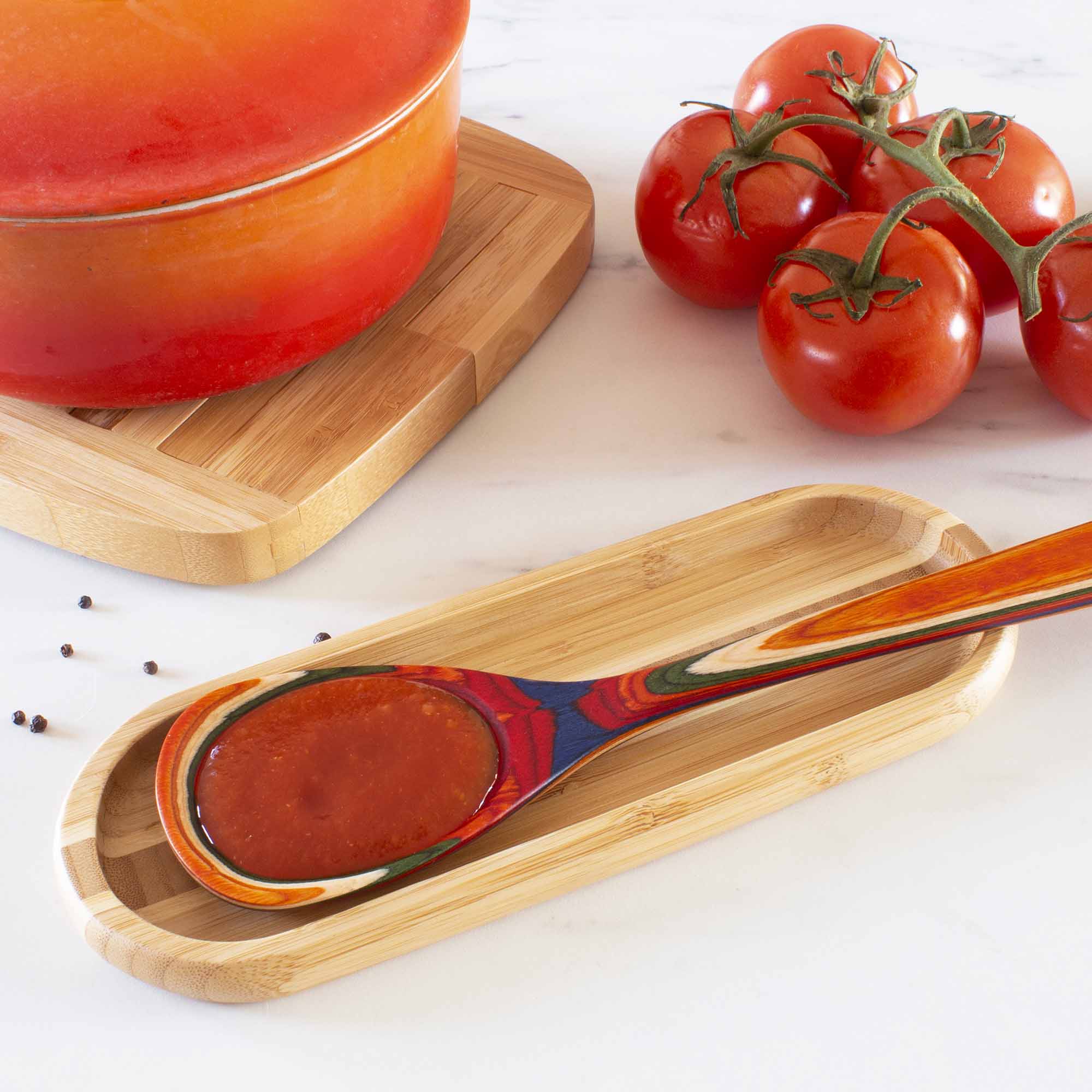 Stainless Steel Catch All Spoon Rest - 10 x 3.5 Inches - Perfect for Kitchen Countertop & Stovetop Organization