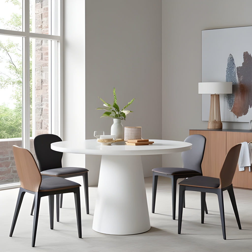ROCCO 80cm White Concrete Dining Table - Indoor & Outdoor Use for Patio, Garden, and Backyard Dining