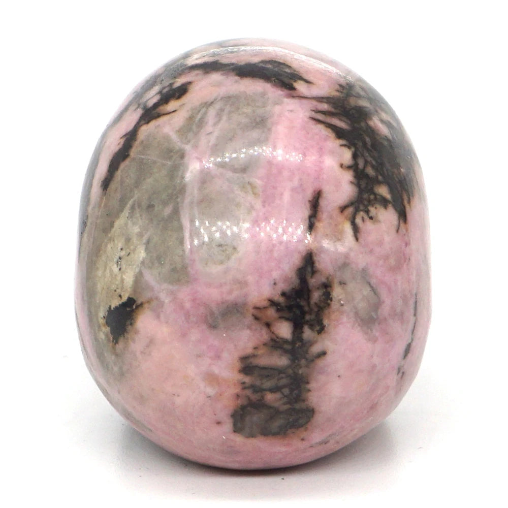 2 Pack Natural Pink Black Rhodonite Crystal Skull Statues - Hand Carved Reiki Healing Stone Figurines for Meditation, Yoga & Spiritual Healing - Unique Home Decor & Room Decoration Gifts