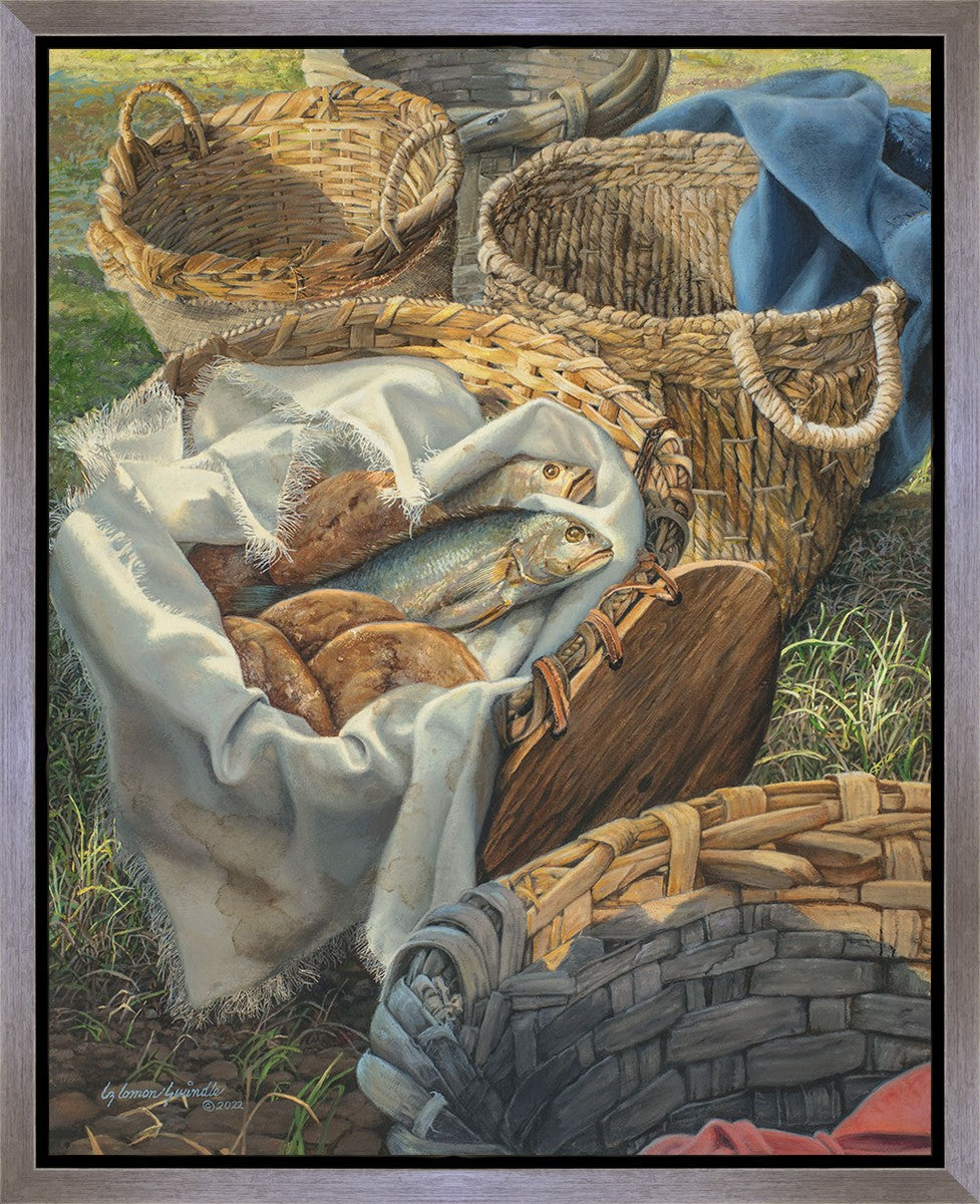 Premium Loaves and Fishes Gallery Wrap Canvas Art - Religious Home Decor for Living Room, Bedroom & Church Wall Decor