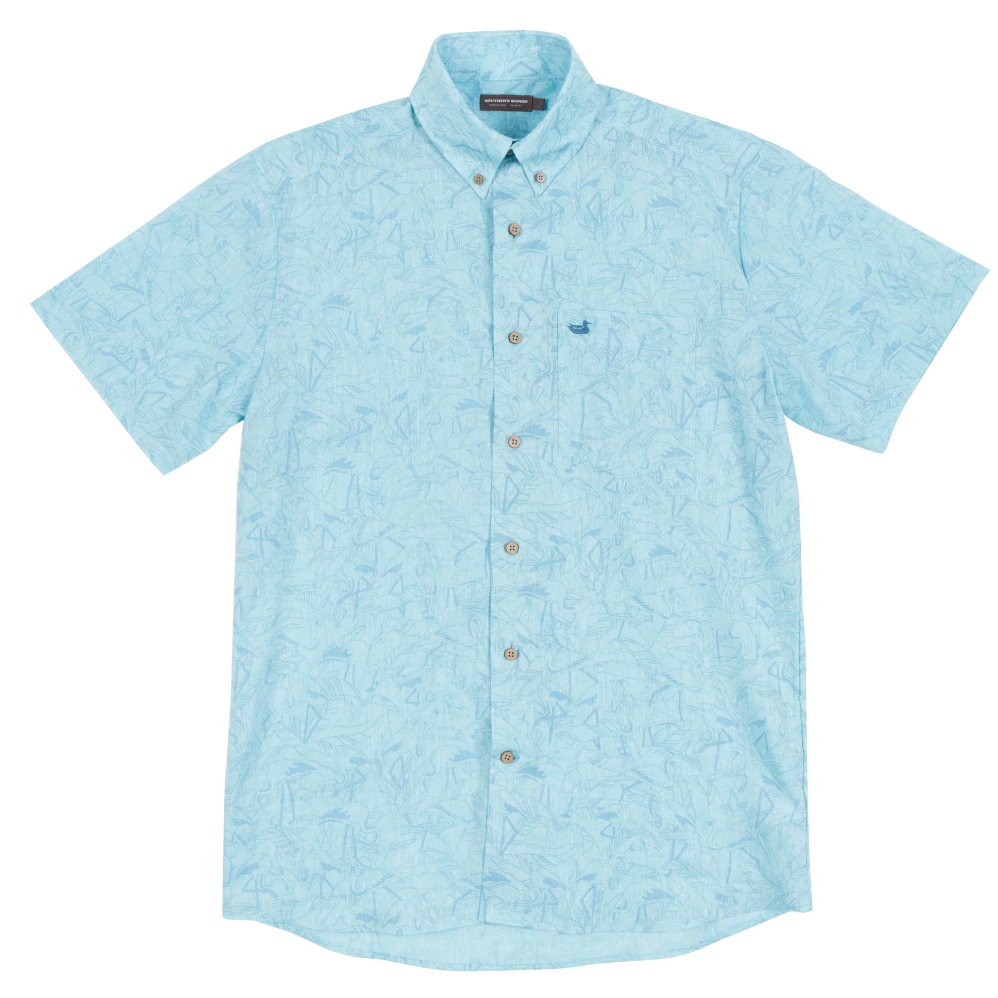 Stylish Island Linen Shirt with Flamingo Print - Perfect for Beach Vacations, Summer Outings & Tropical Getaways