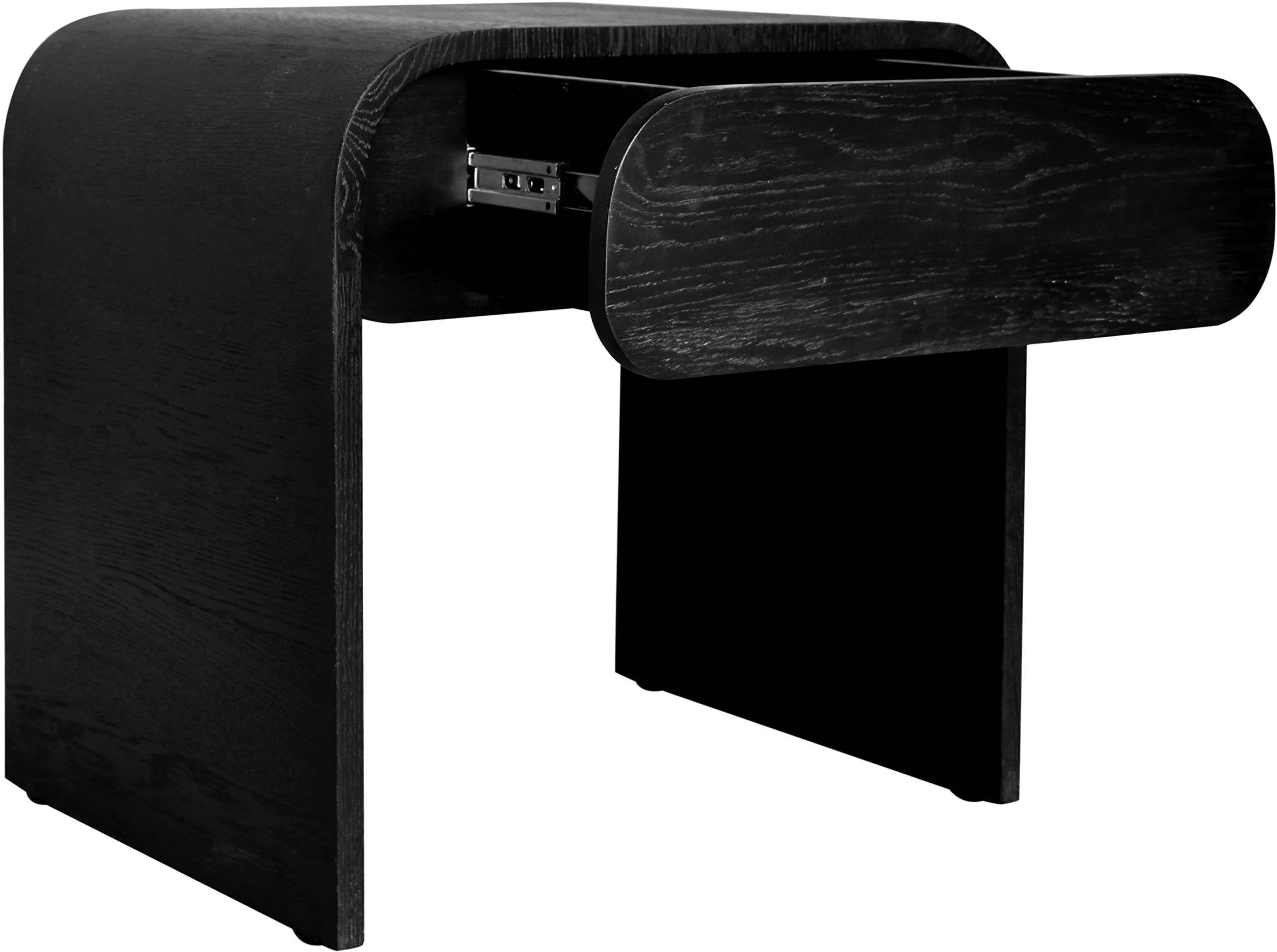 Mid-Century Modern Nightstand - Black Oak Finish, 24