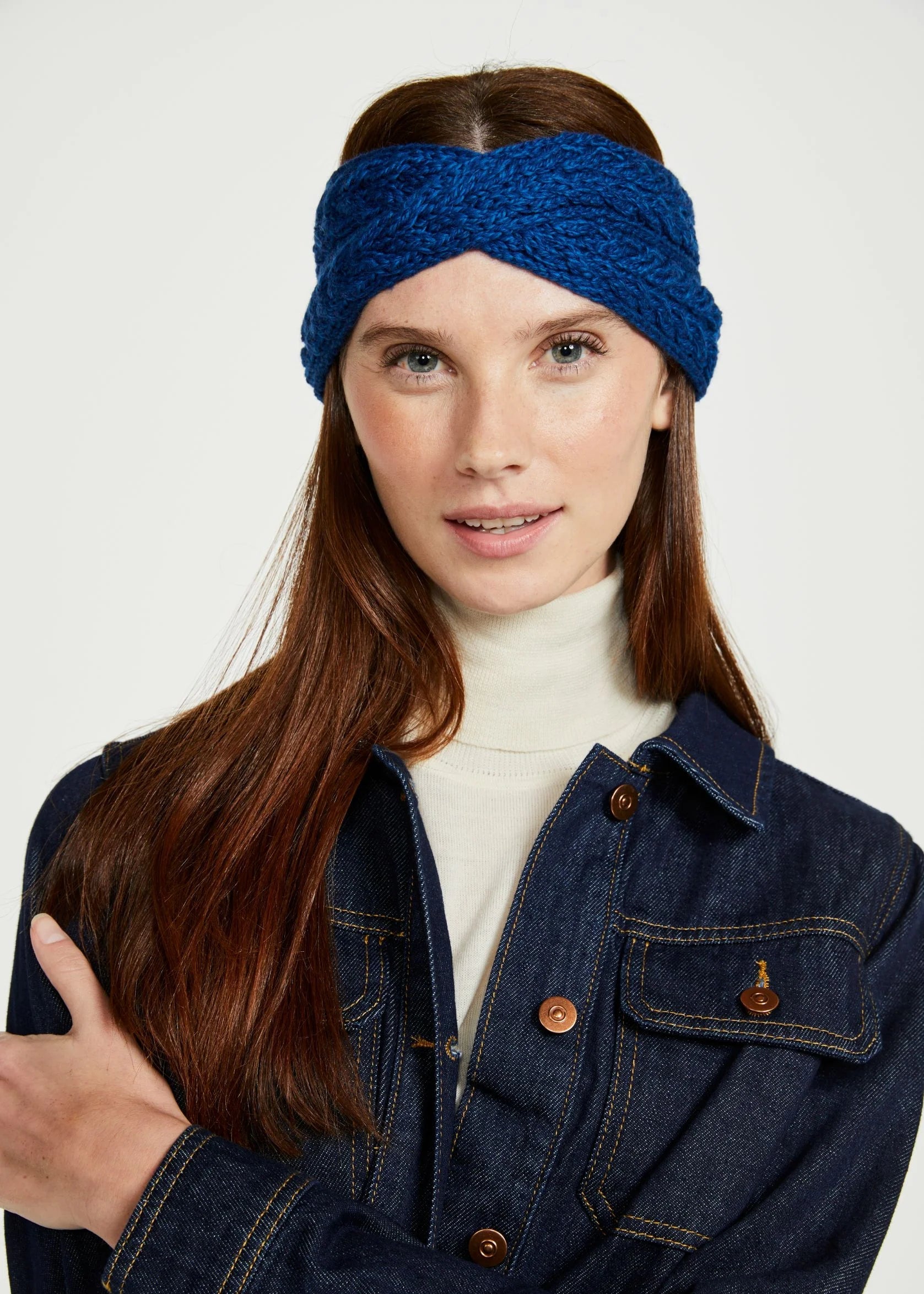 Aran Cross Over Headband for Women - Stylish Knitted Hair Accessory for Workout, Yoga, and Everyday Wear