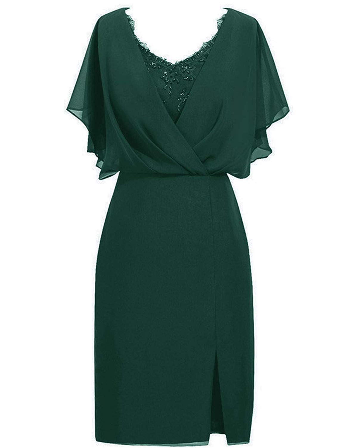 Elegant Knee-Length Chiffon Mother of the Bride Dress - A-Line Evening Gown for Weddings & Special Occasions