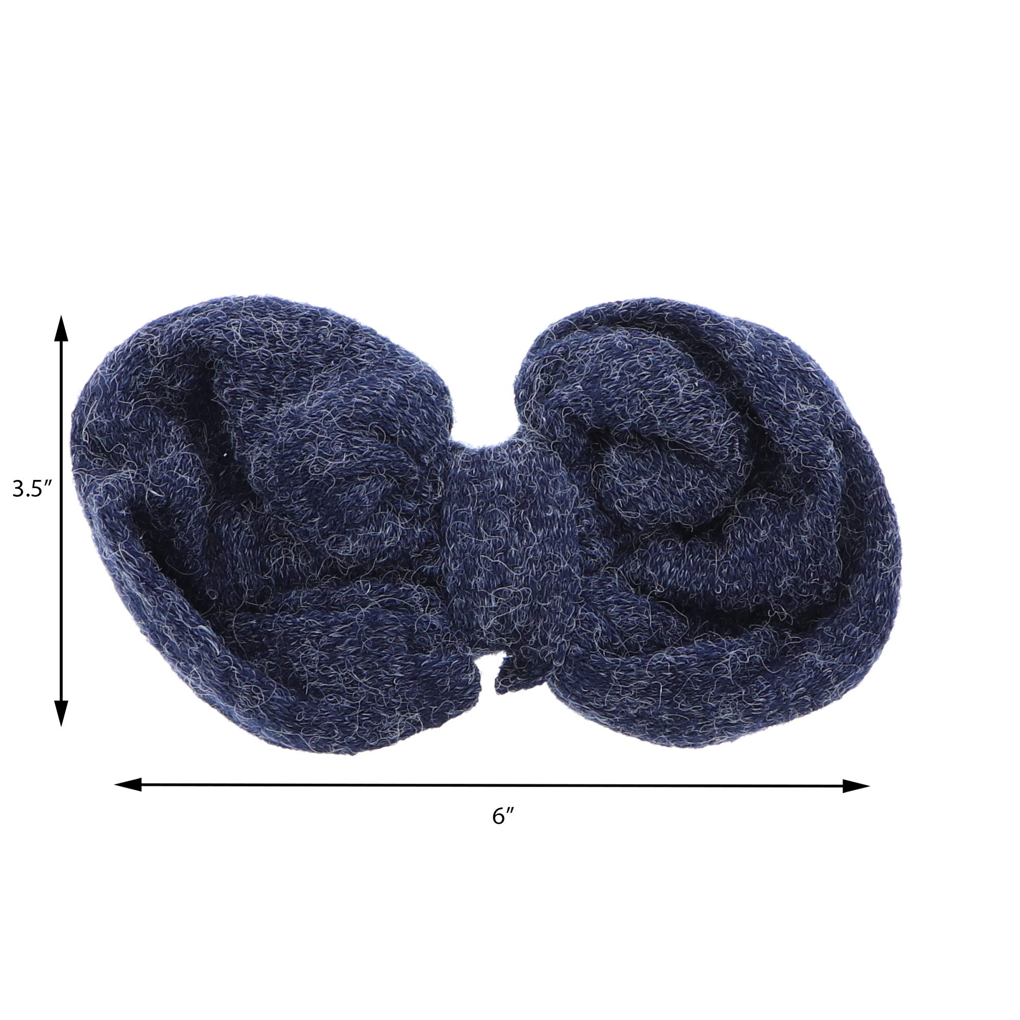 6 Inch Navy Heather Knit Bow for Girls - Perfect for Hair Accessories, Parties, and Everyday Style
