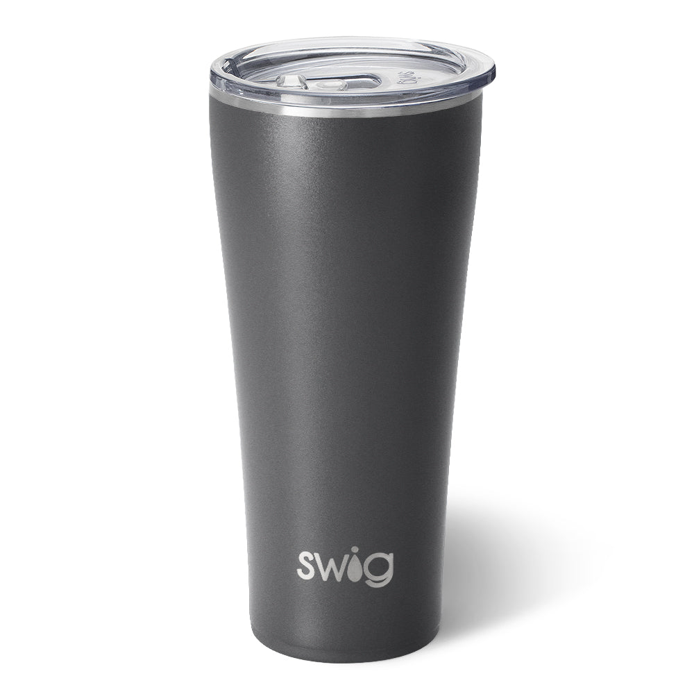 32oz Insulated Grey Tumbler Cup - Double Wall Vacuum Stainless Steel Travel Mug with Lid & Straw - Keeps Drinks Hot/Cold for Hours - Perfect for Coffee, Tea, Water & Outdoor Activities
