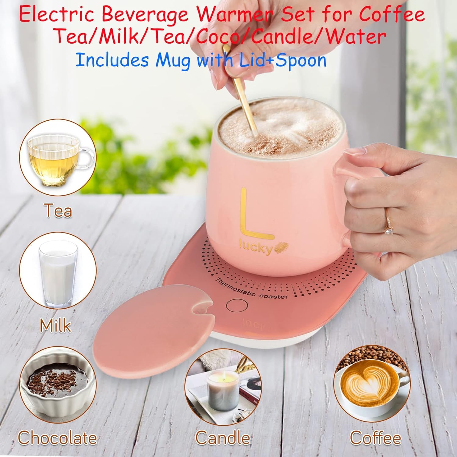 Electric Coffee Mug Warmer for Desk with Auto Shut Off - USB Cup Warmer for Coffee, Tea & Hot Drinks - Perfect for Home Office, Dorm & Workspace Use