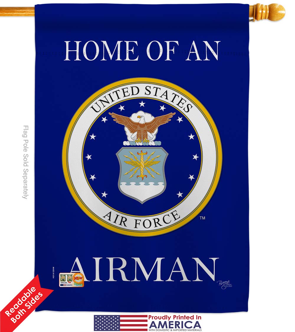USAF Armed Forces Garden House Flags Kit - Double-Sided 28x40 Inch American Military Veteran Yard Banner - Made in USA - Perfect for Patriotic Home Decor & Military Appreciation Gifts