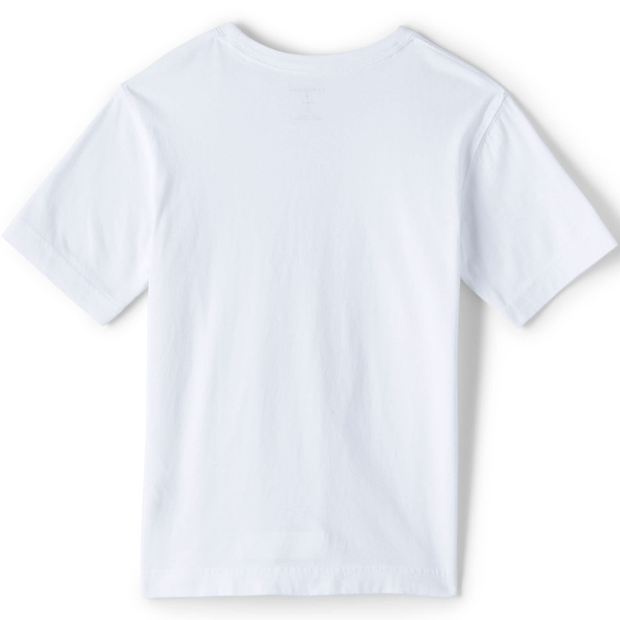 Lands' End Boys' Short Sleeve Essential Uniform T-Shirt for School - Comfortable Cotton Tee for Everyday Classroom Wear