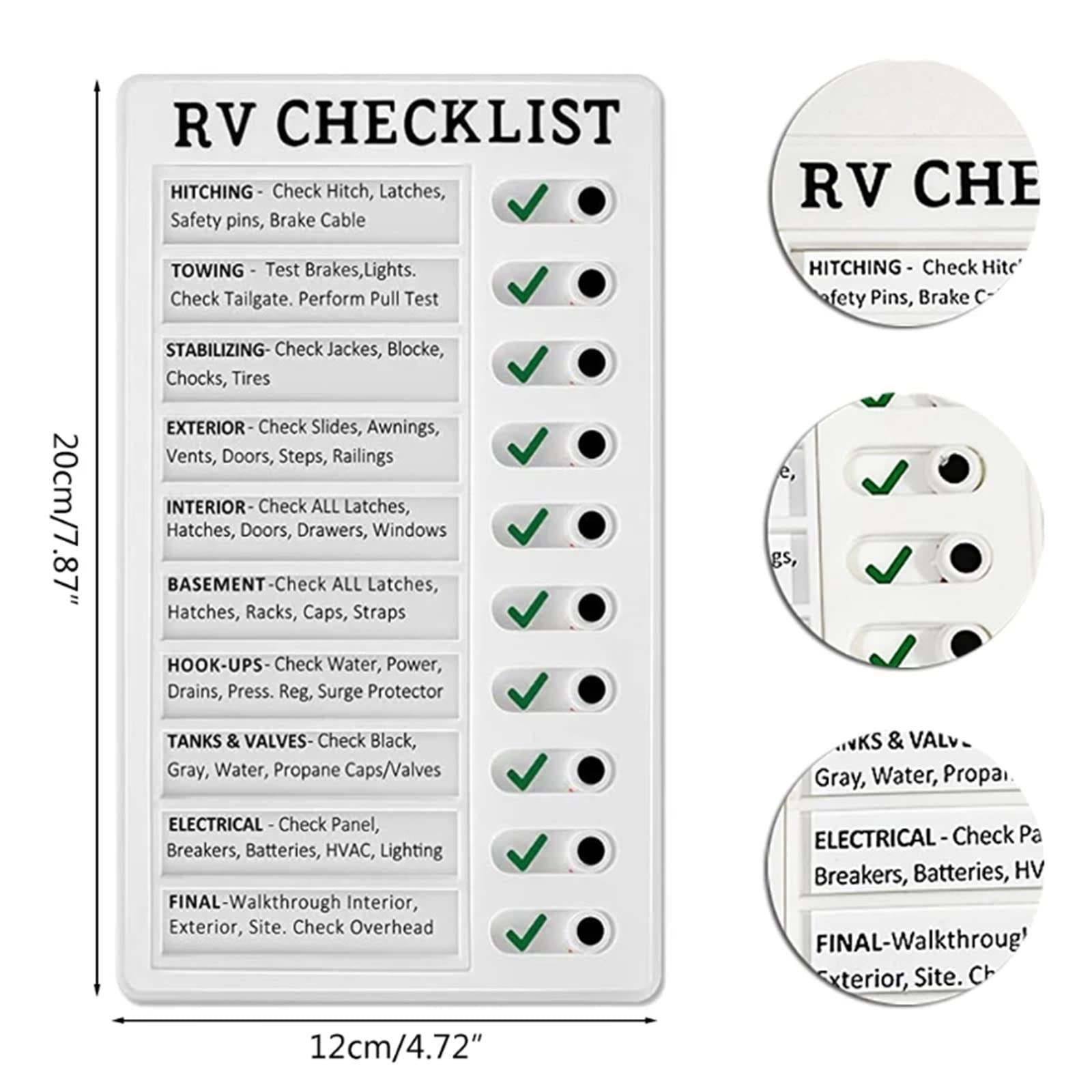 Adjustable Multi-Purpose Wall Hanging Checklist Board - Dry Erase Memo Organizer for Home, RV, School & Classroom - Perfect for Chores, Tasks & Reminders (Ideal for Family Schedules, Homeschooling & Office Organization)