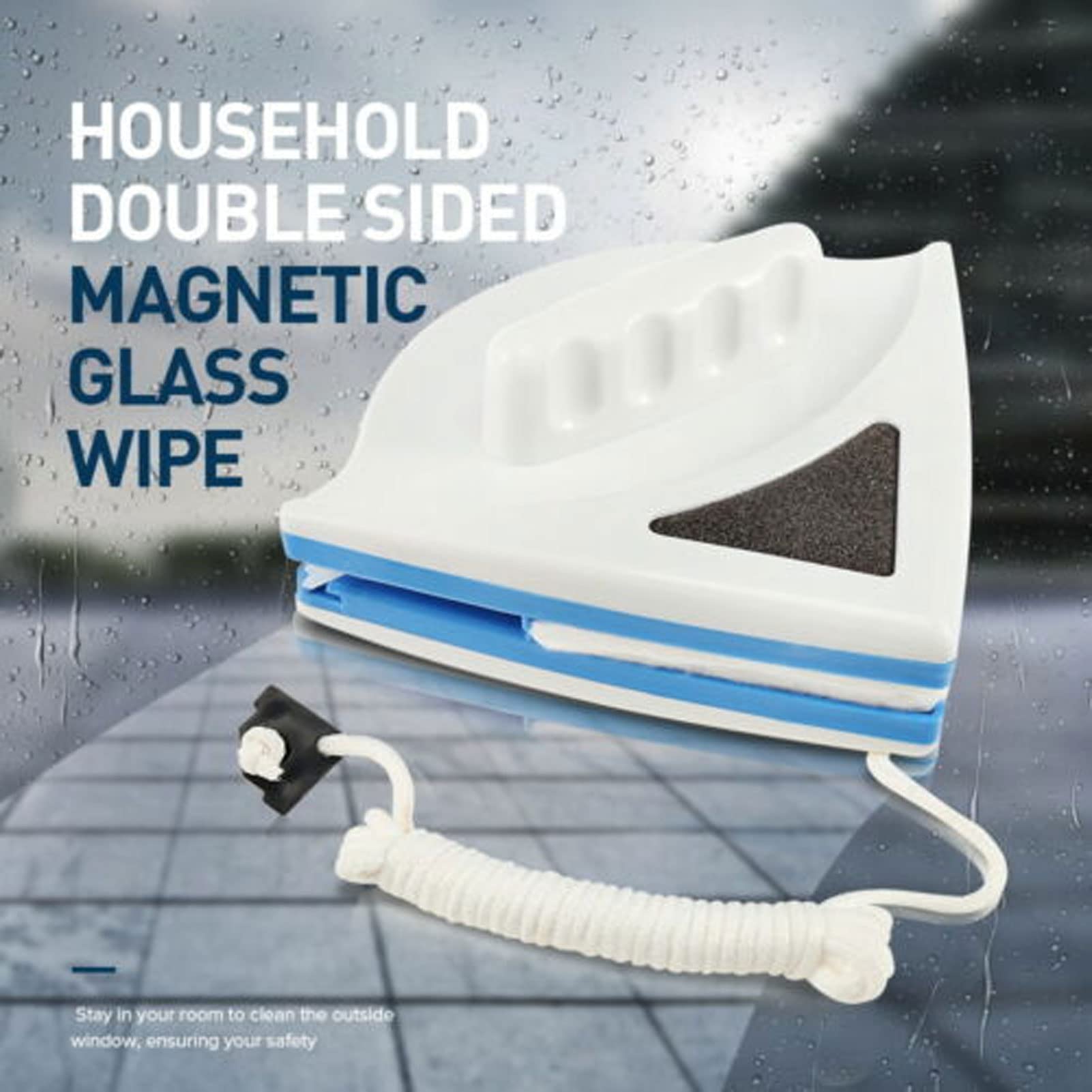 DWLOMHE Magnetic Window Cleaner - Double-Sided Glass Wiper for Double Glazed Windows - Indoor/Outdoor Use for Homes, Offices & High-Rise Buildings