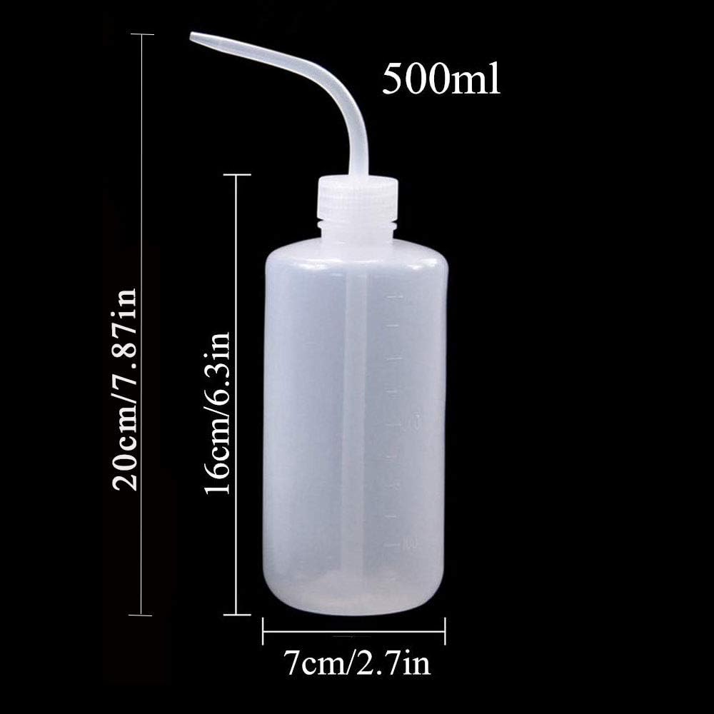 500ml/17oz Safety Wash Bottle (2-Pack) - Durable Plastic Squeeze Bottle for Medical, Lab & Cleaning | Leak-Proof Design for Soap, Water & Chemicals | Ideal for Laboratories, Hospitals & Home Cleaning