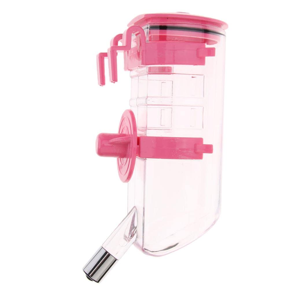 Adjustable Height Pet Water Bottle Dispenser for Dogs & Cats - SECRET DESIRE Pink Cage Accessory | Perfect for Crates, Kennels & Travel Use