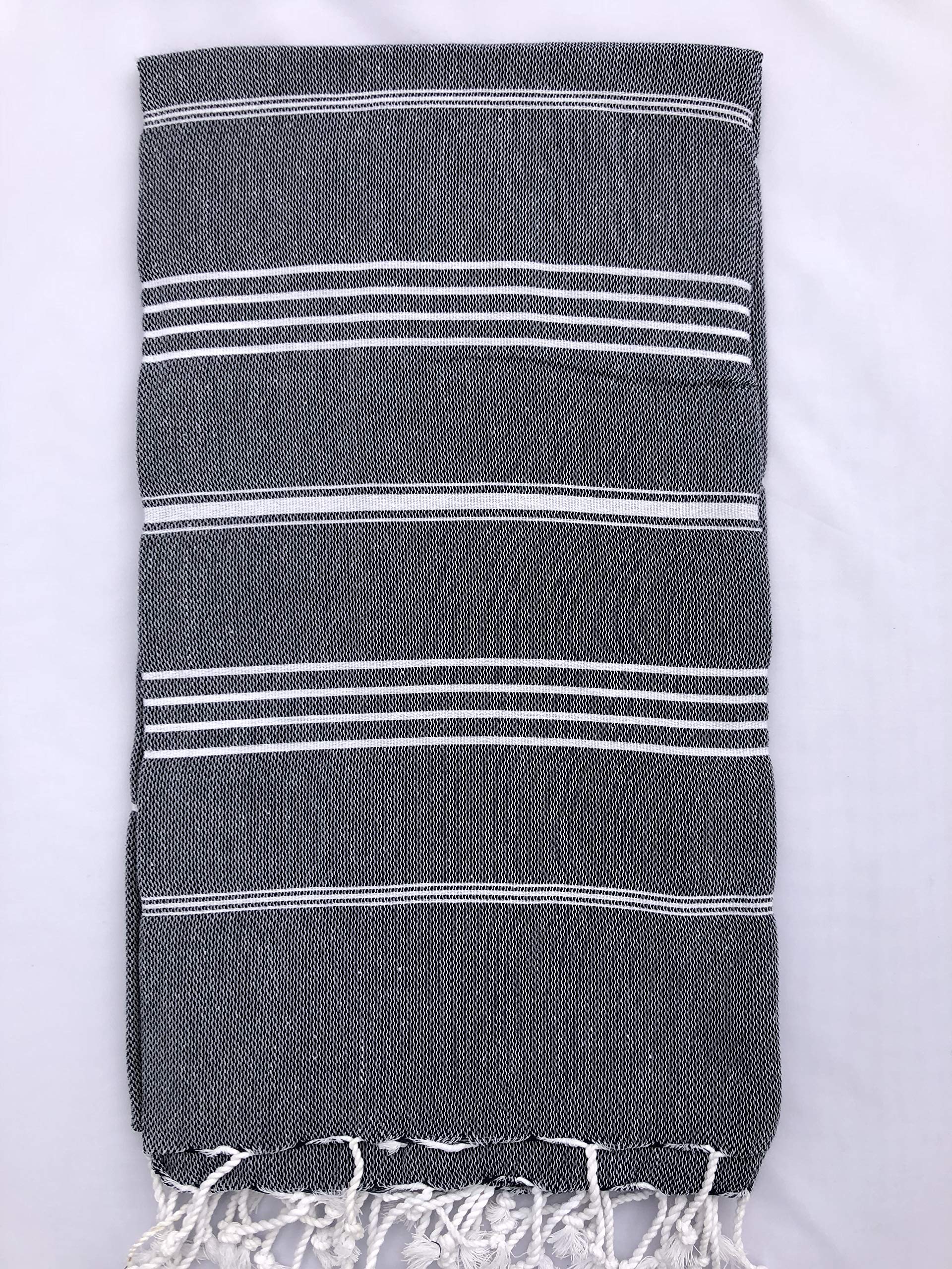 Premium Turkish Sultan PESHTEMAL Beach Towel - Soft & Absorbent Quick-Dry Bath Towel (Navy Blue) - Perfect for Beach, Pool, Spa & Yoga