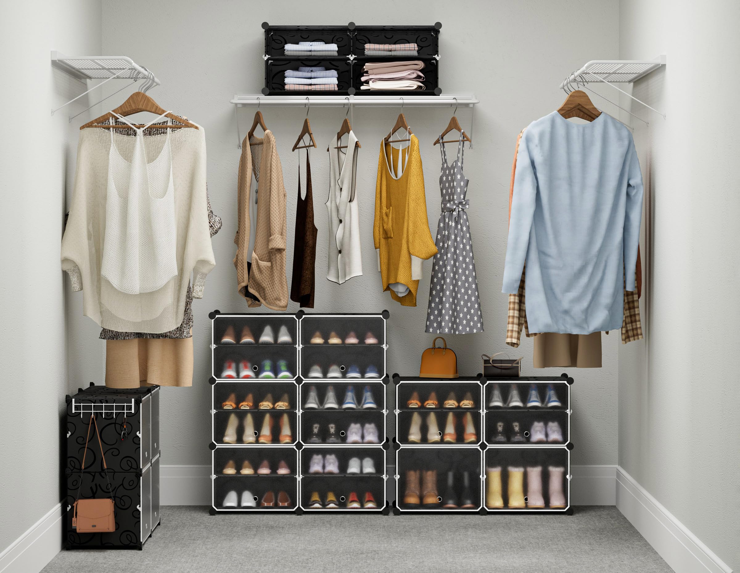 HOMIDEC 6-Tier Shoe Rack Organizer - 24 Pair Plastic Shoe Storage Cabinet for Closet, Hallway, Bedroom & Entryway - Space Saving Solution for Shoe Lovers & Home Organization