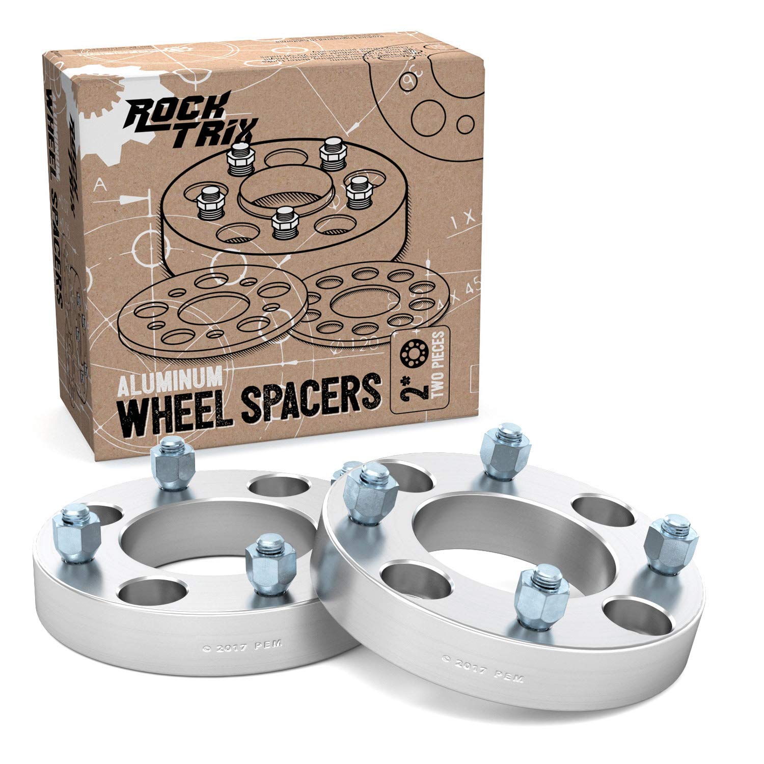 RockTrix 1 inch ATV Wheel Spacers (4x110, 74mm Bore, 10x1.25 Studs) - Compatible with Honda, Yamaha, Suzuki, Bombardier UTVs - Silver V3 25mm Wheel Spacer Kit (2-Piece Set) - Perfect for Off-Roading, Trail Riding & Enhancing ATV/UTV Stability