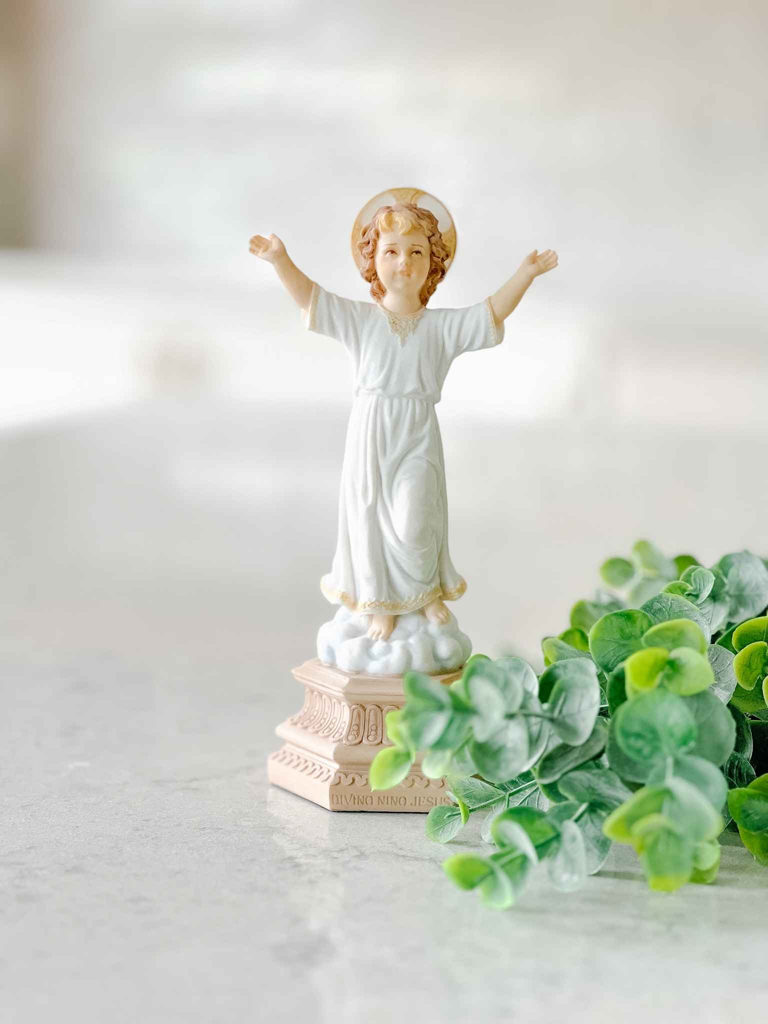 Divine Baby Jesus Statue - Handcrafted Religious Figurine for Home Altar, Christmas Decor, and Catholic Gifts