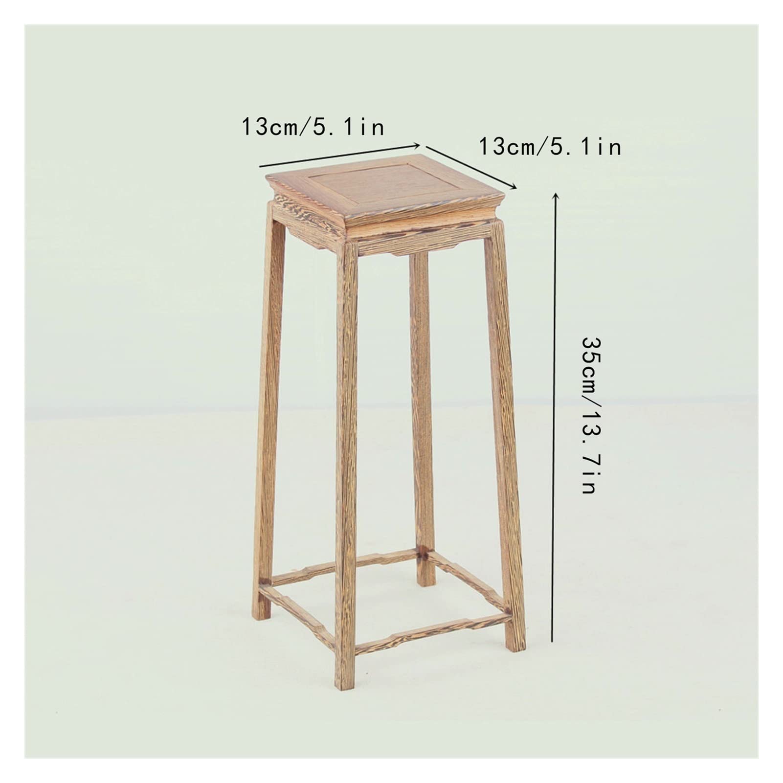 Solid Wood Bonsai Pedestal Stand - Indoor Flower Pot Rack, Simple Single Layer Side Table for Living Room, Small Vase Display Stand (Large Size) - Perfect for Home Decor, Plant Display & Living Room Accent Furniture