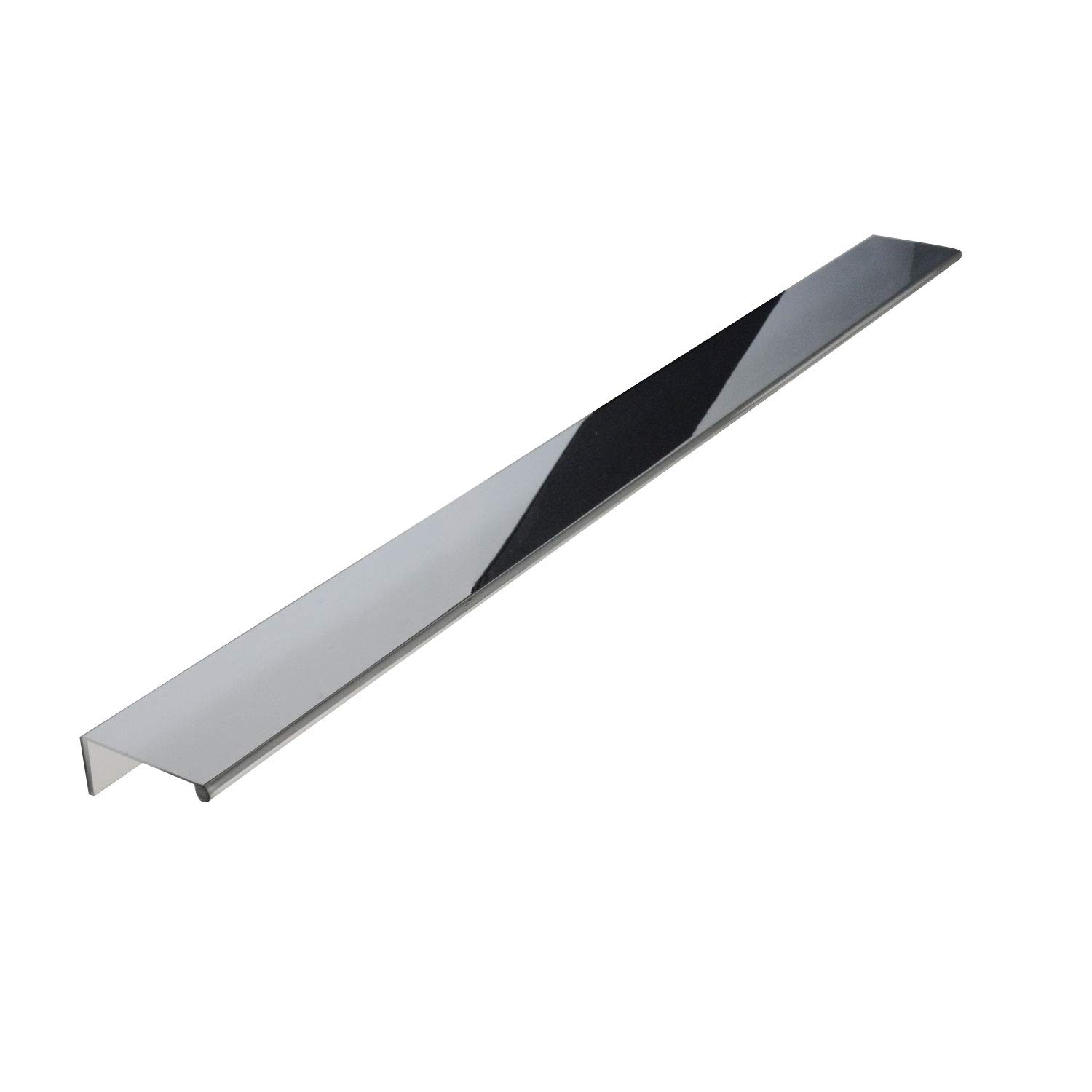 CKP Brand 20-Inch Back Mount Finger Edge Pull - Polished Chrome (10 Pack) - Perfect for Cabinet, Drawer & Furniture Hardware Installation