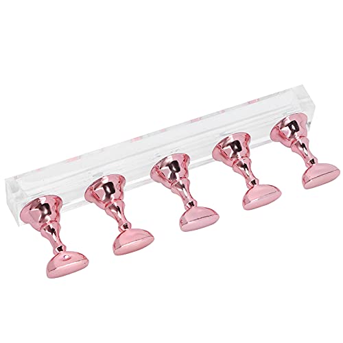 Acrylic Magnetic Nail Display Stand - Professional Nail Art Practice Holder for False Tips & Manicure Tools (Rose Pink) | Perfect for Home Salons, Nail Art Studios & DIY Manicure Practice