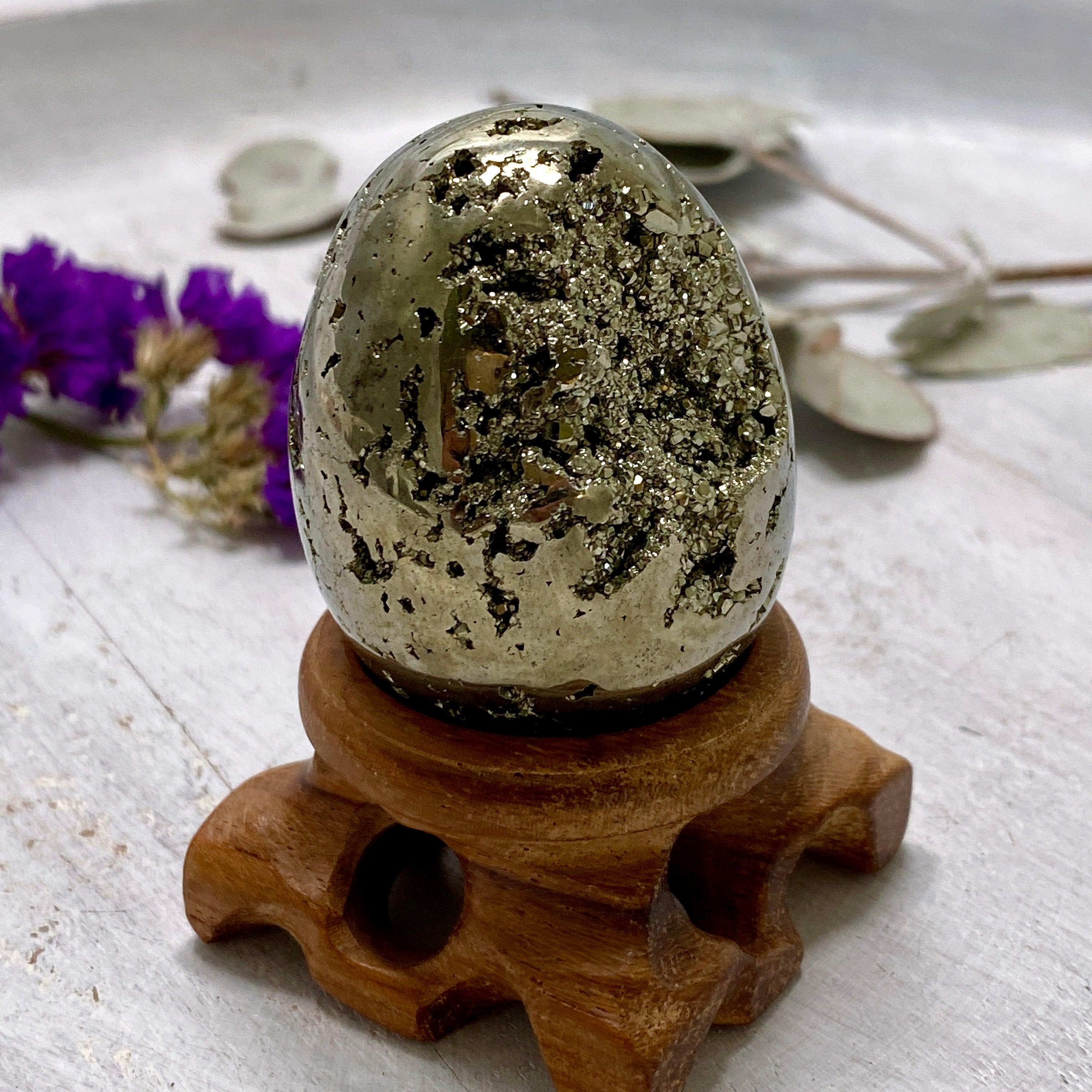 Premium Grade Pyrite Egg (A-Grade) - Natural Mineral Specimen for Home Decor, Feng Shui & Crystal Healing Collection | Perfect for Meditation, Gifts & Spiritual Practices