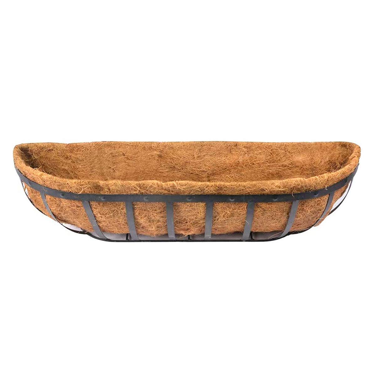 2 Pack 24 Inch Trough Coco Liners - Replaceable Coconut Fiber Liners for Window Box Planters, Fence Flower Baskets - Perfect for Outdoor Gardening & Home Decor