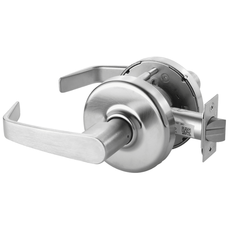 Corbin Russwin CL3340 NZD 626 Patio Privacy Cylindrical Lock - Newport Lever, Non-Keyed, Satin Chrome Finish for Home Security & Outdoor Use